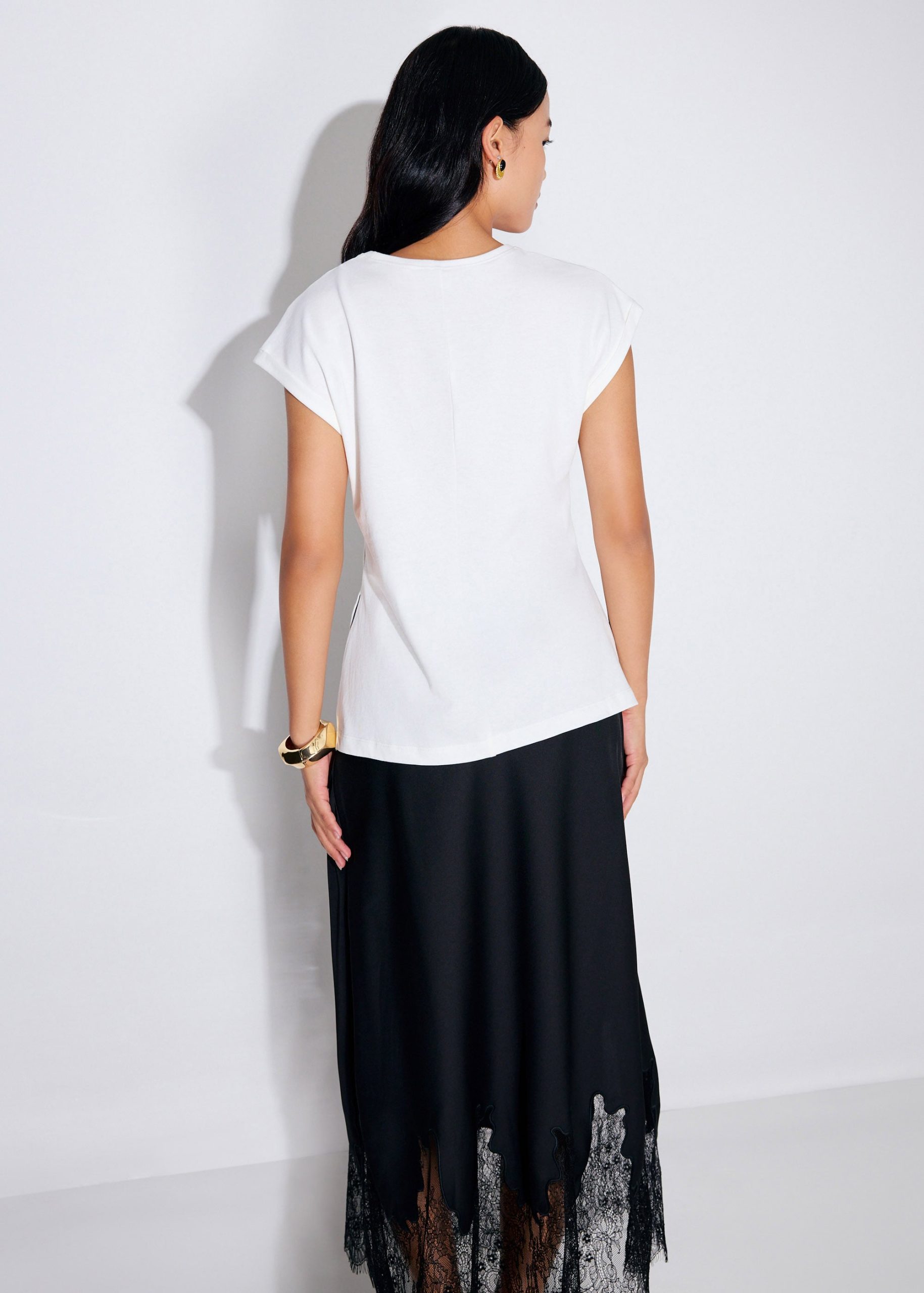 Kelly Cotton Round Neck Drop Shoulder T-shirt - Image 11