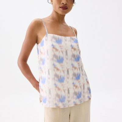 Abstract Relaxed Straight Neck Camisole Top