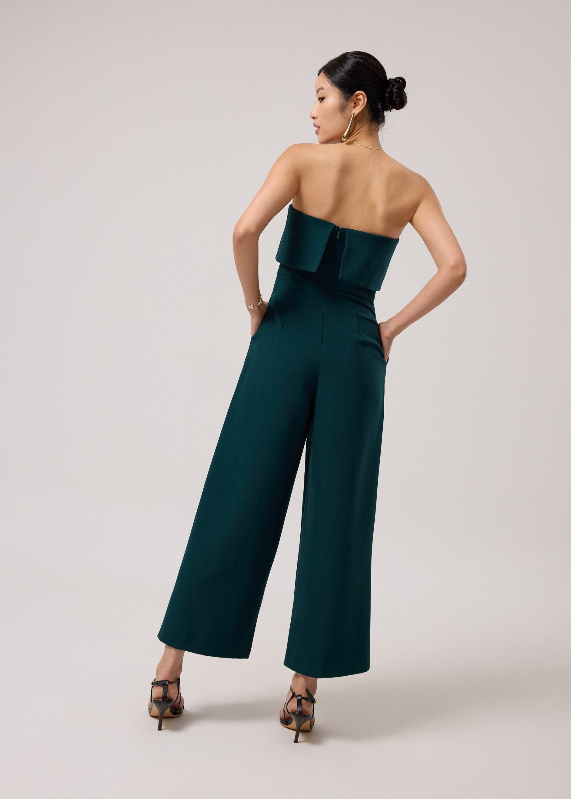 Ponte Tube High Rise Wide Leg Jumpsuit - Image 12
