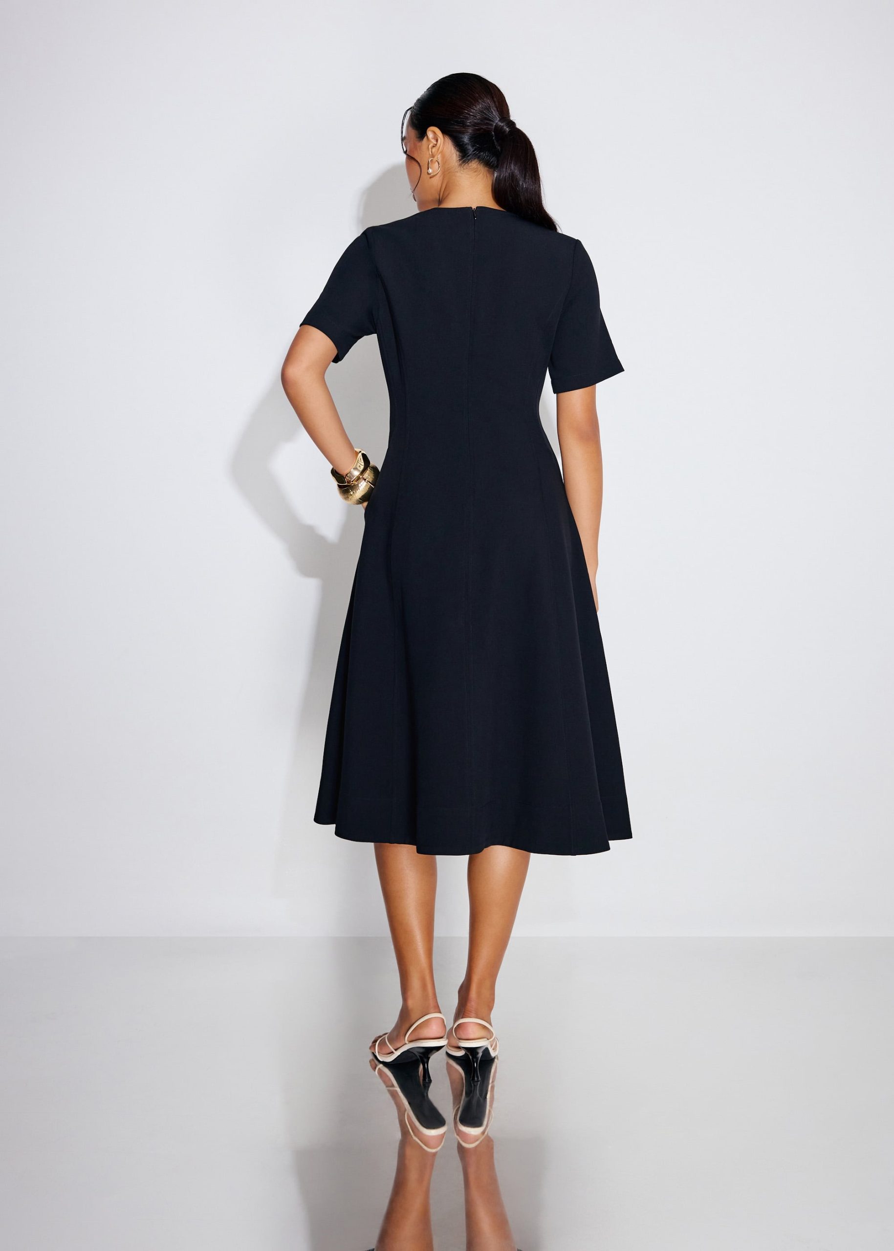 Sofi V-neck Short Sleeve Fit & Flare Midaxi Dress - Image 5