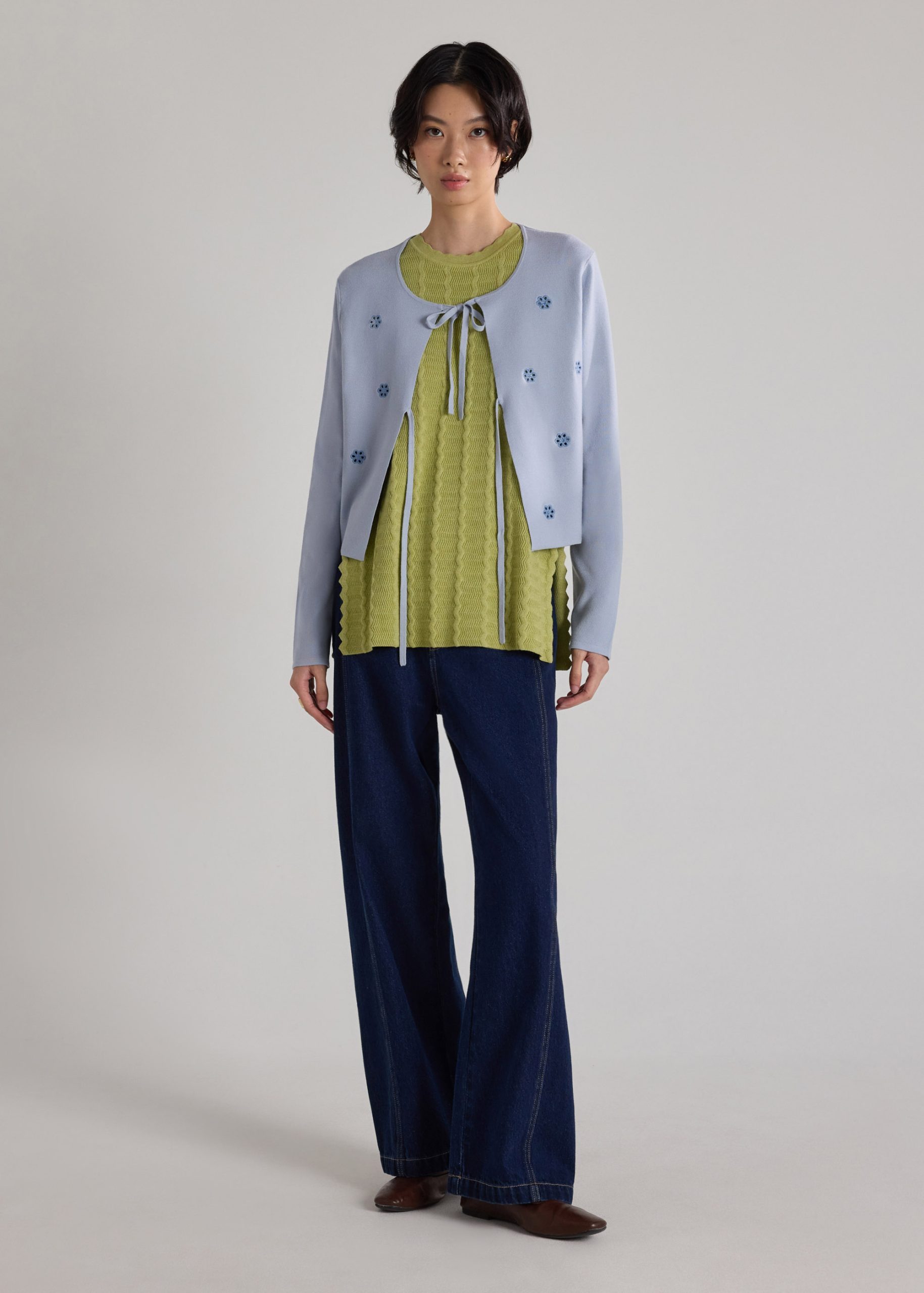 Scallop Edge Textured Knit Tunic Top - Image 18