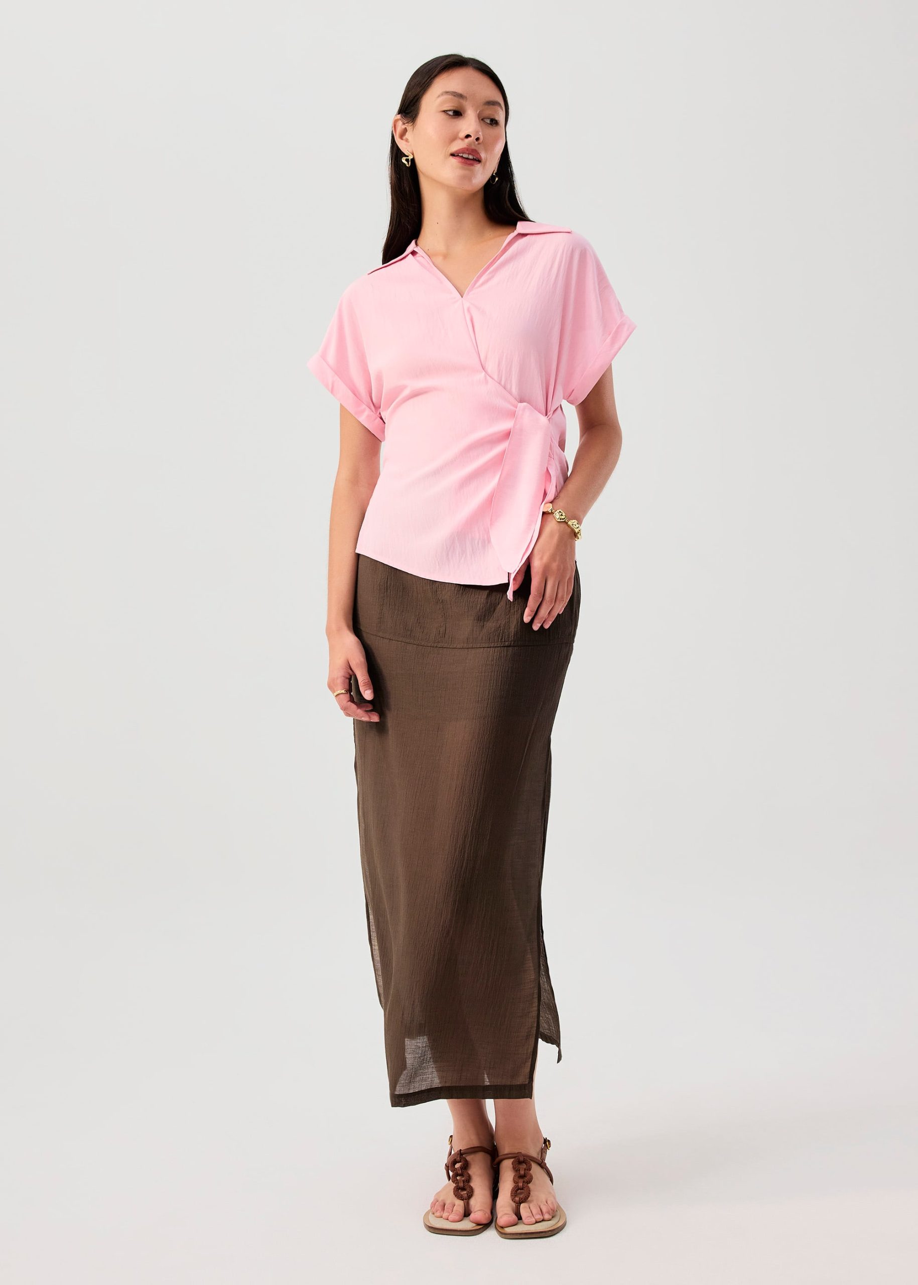Kairi Front Wrap Collared Shirt - Image 9