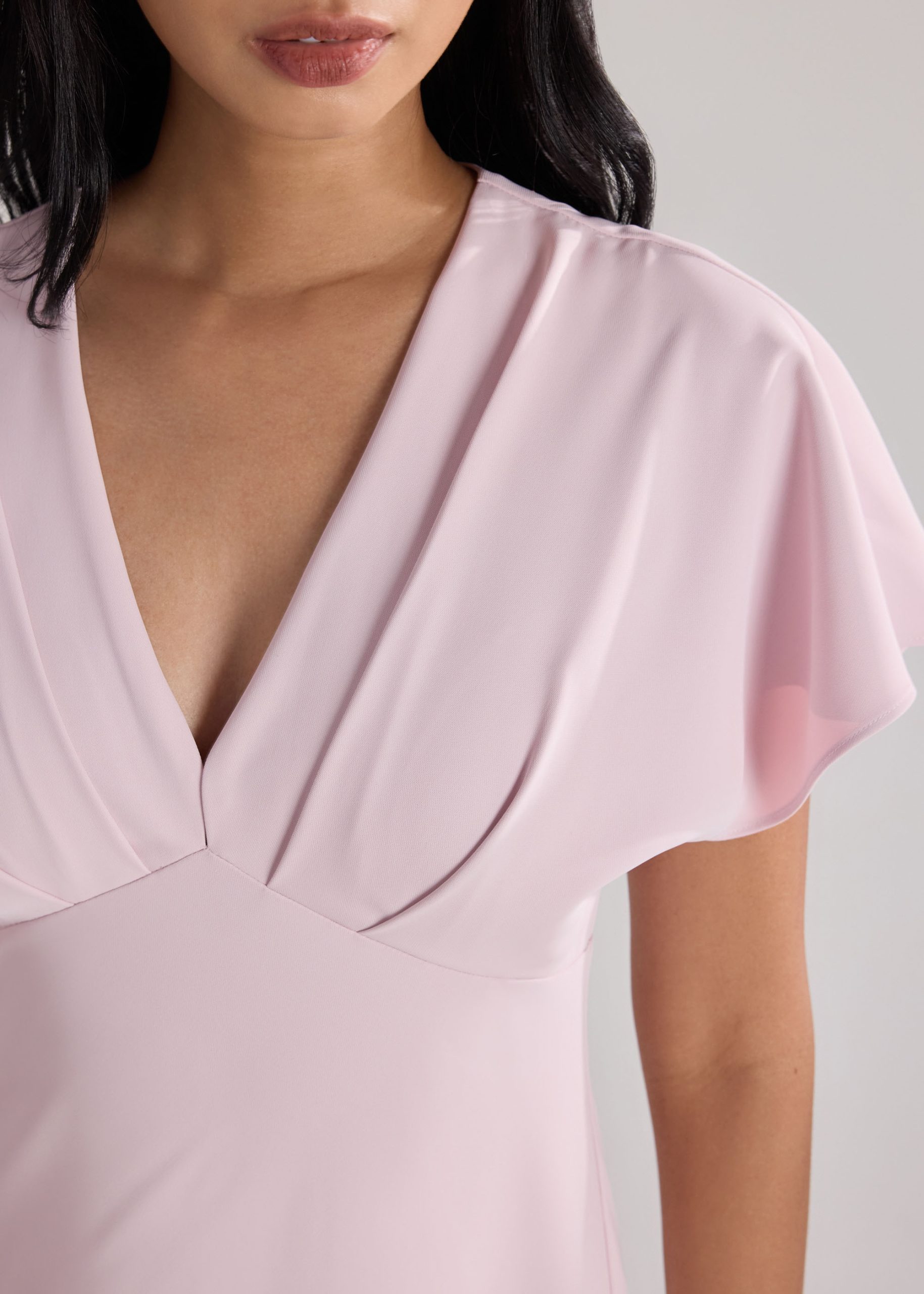 BraFree by LB Crepe Flutter Sleeves Dress - Image 11