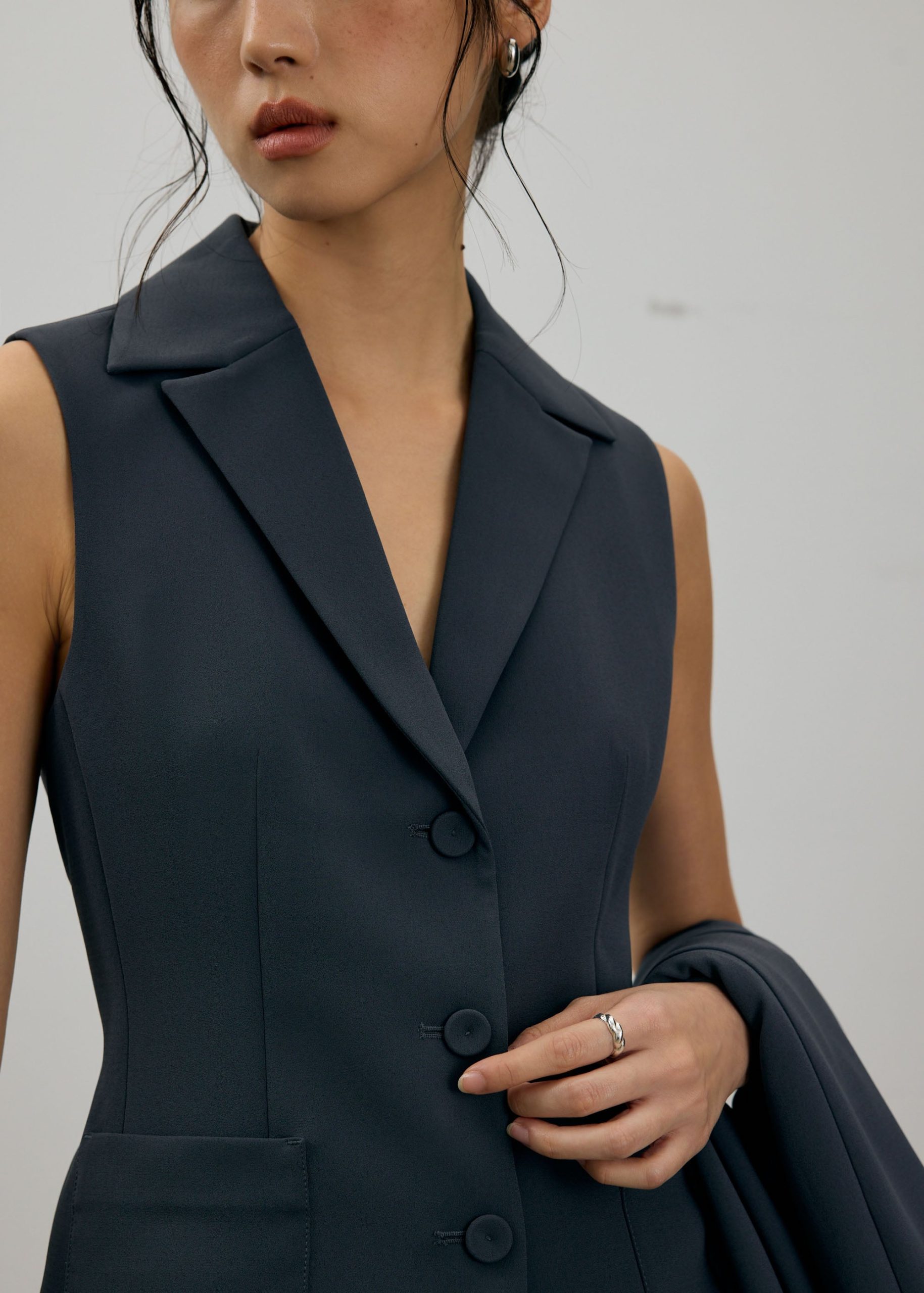Aika Lightweight Tailored Button Down Vest Top - Image 20