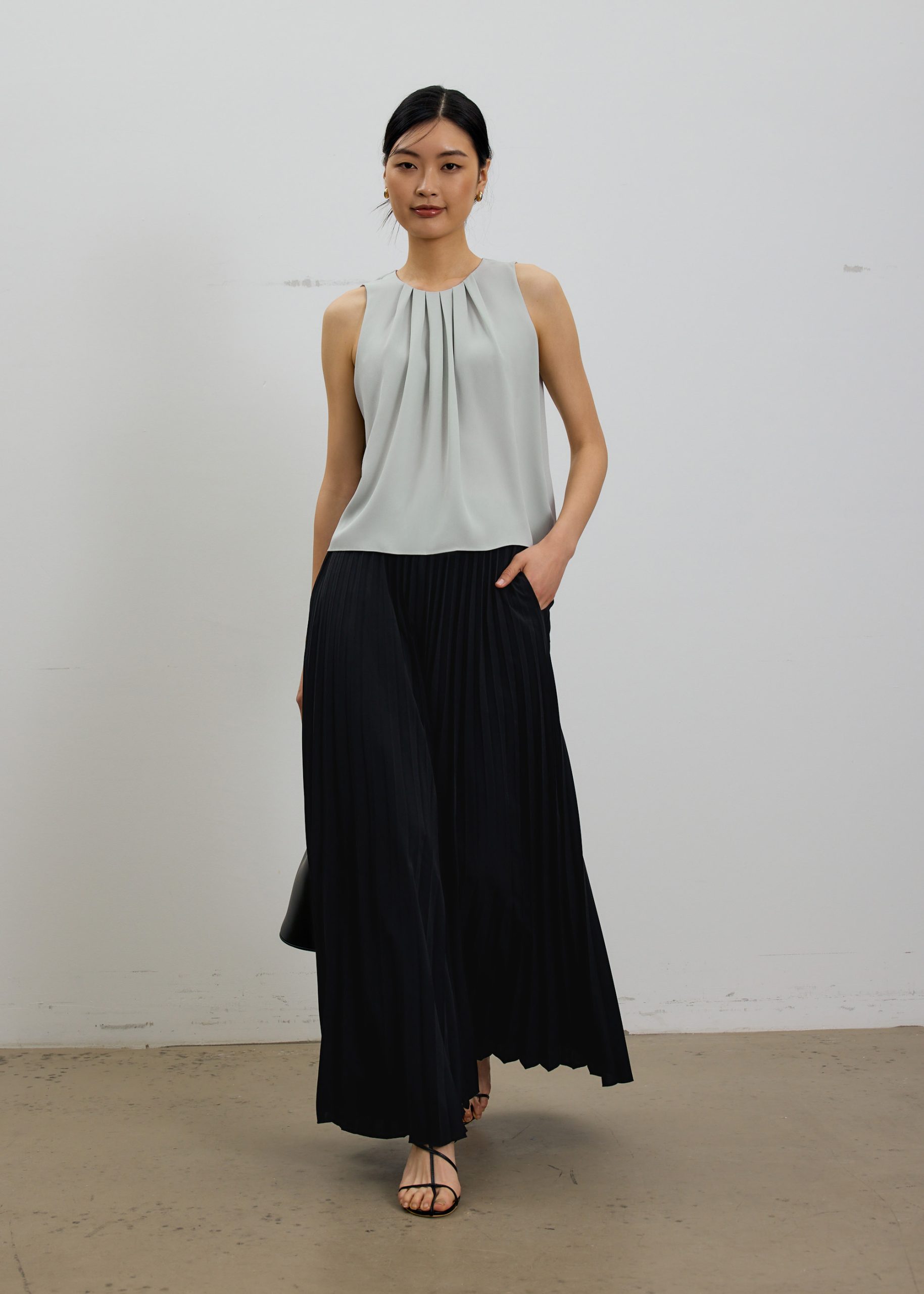 Amy Satin Pleated Top - Image 13