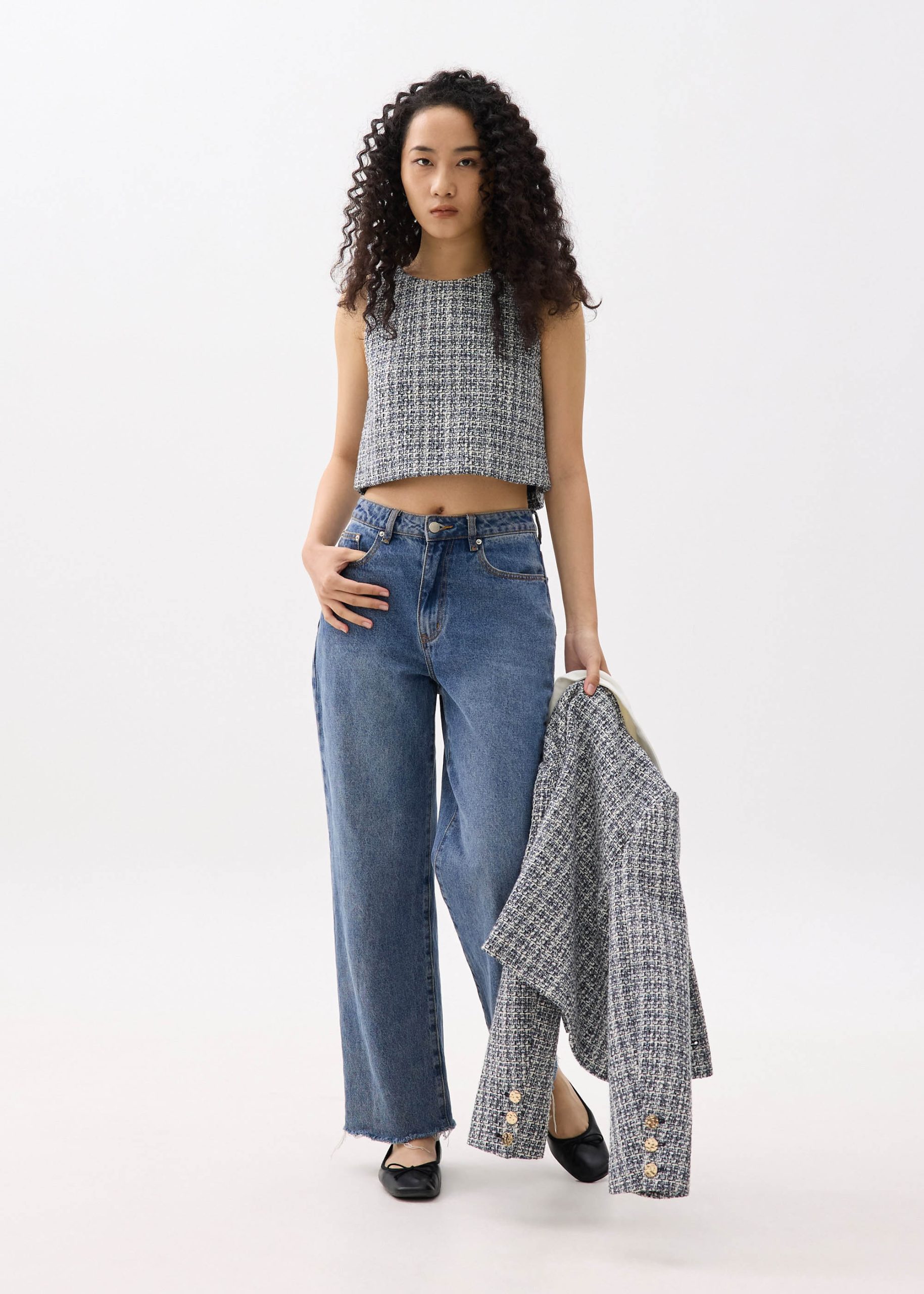 Kaori Tweed Crop Shell Top - Image 9