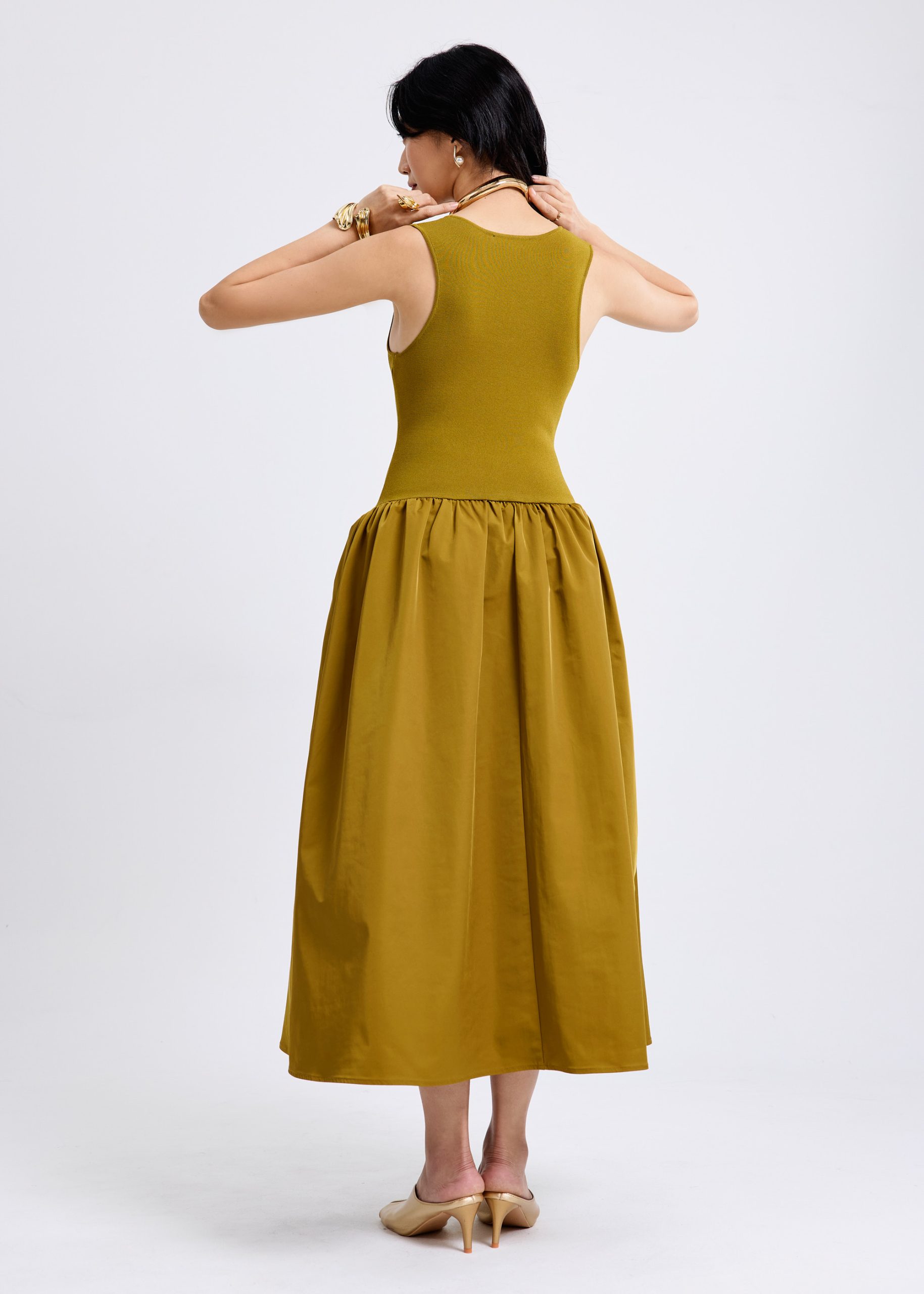 Scoop Neck Drop Waist Midaxi Dress - Image 10