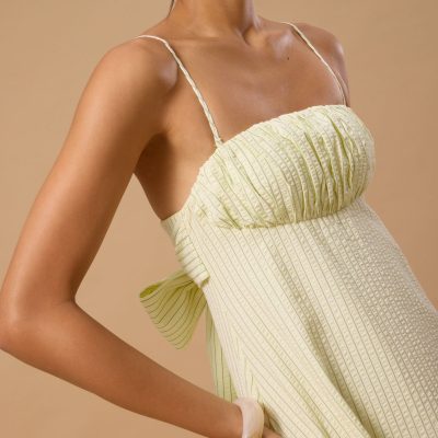 BraFree by LB Pinstripe Seersucker Multi-way Fit & Flare Maxi Dress