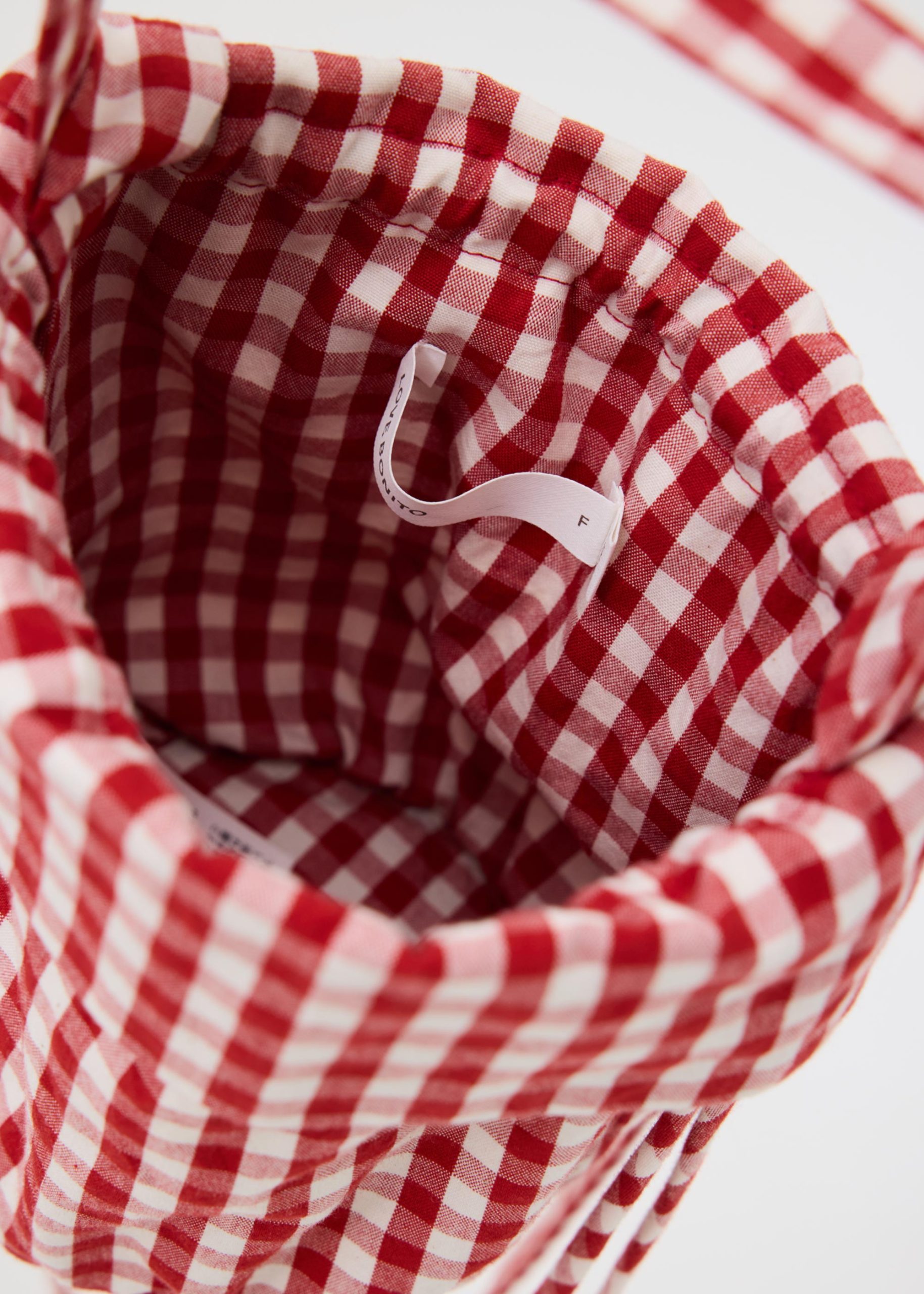Gingham Drawstring Pouch - Image 4
