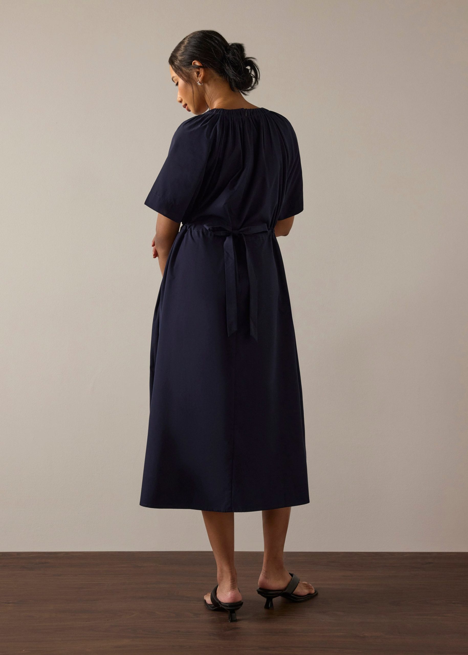 Fit & Flare Midi Dress With Sash - Image 4