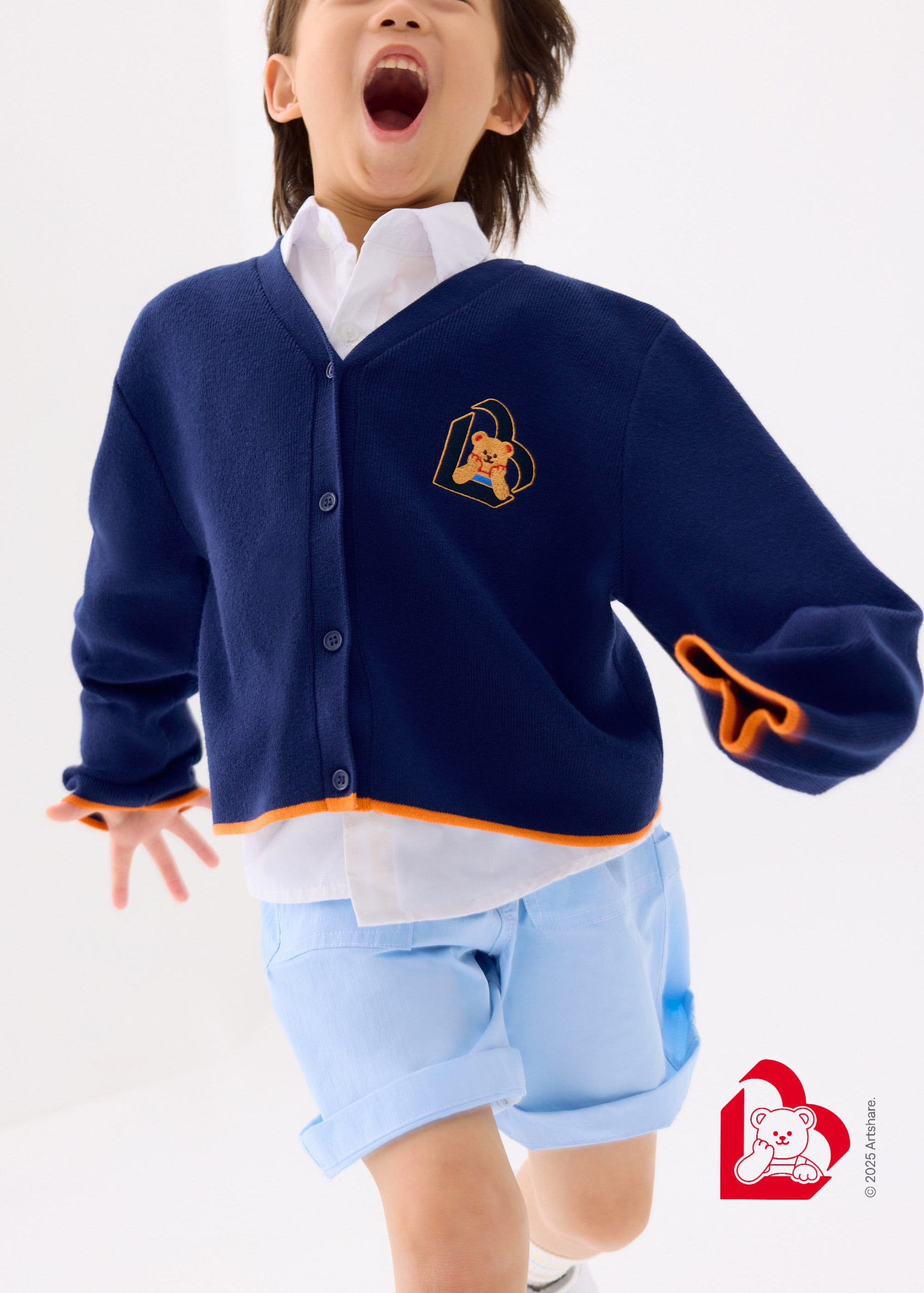Love, Bonito | Wiggle Wiggle Kids' Knit Cardigan in Navy Blue - Image 2
