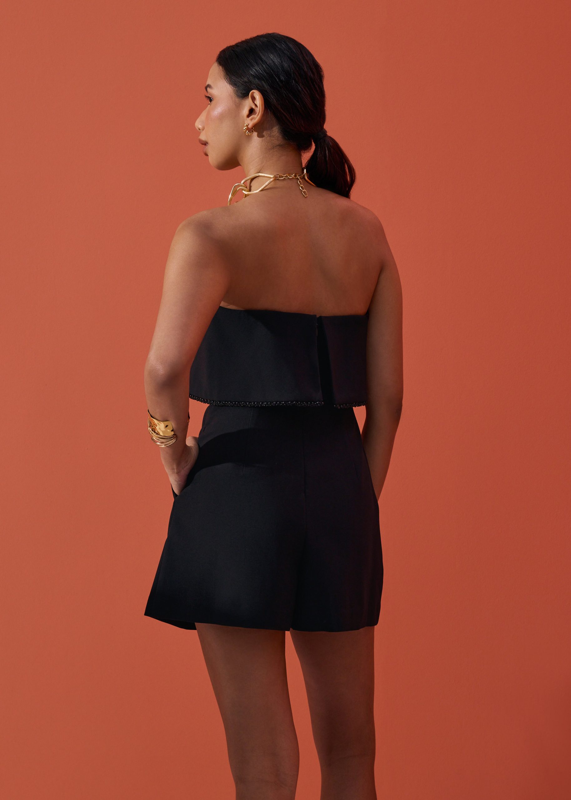Tube Beaded Trim Romper - Image 4