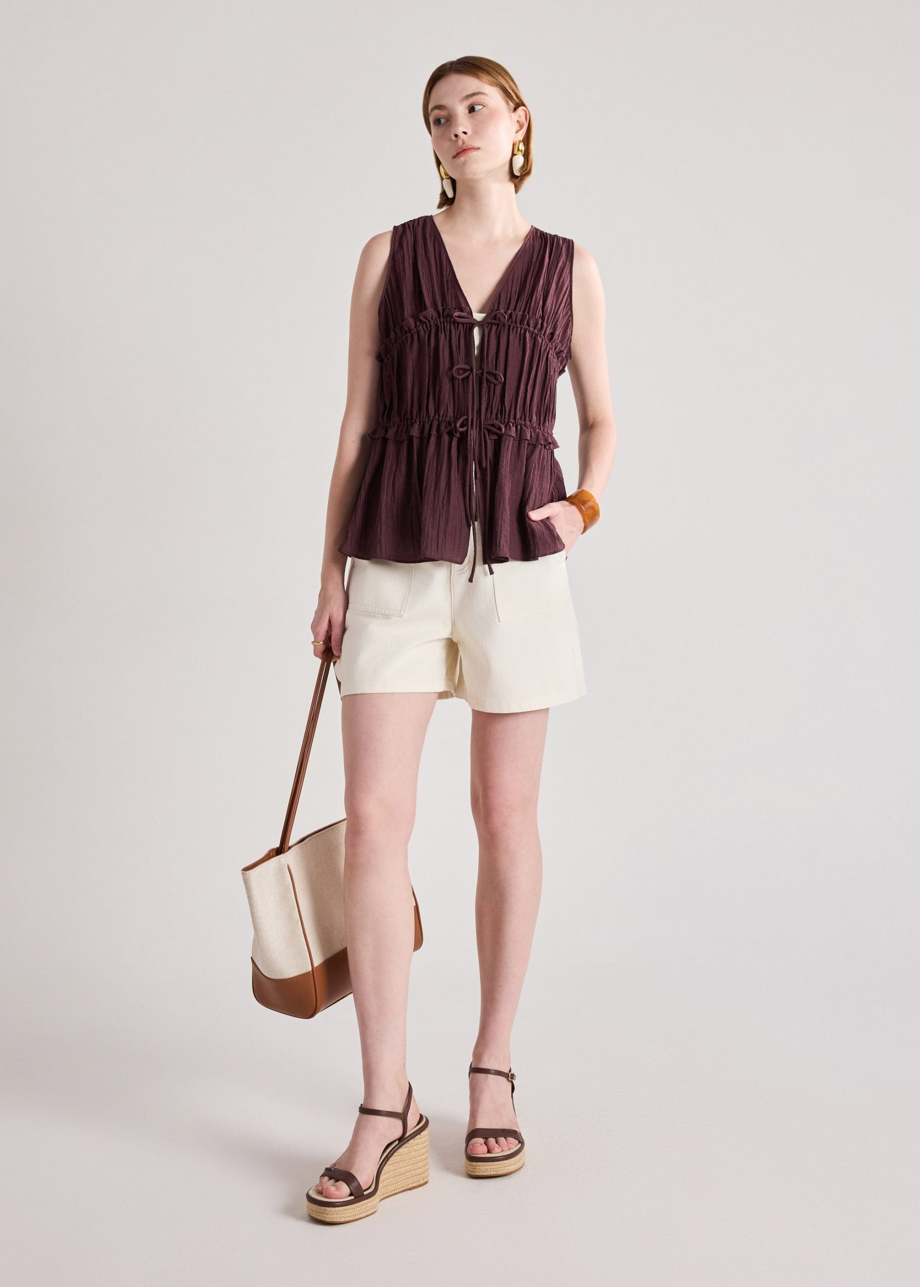 Lyocell Ribbon Tie Top - Image 8