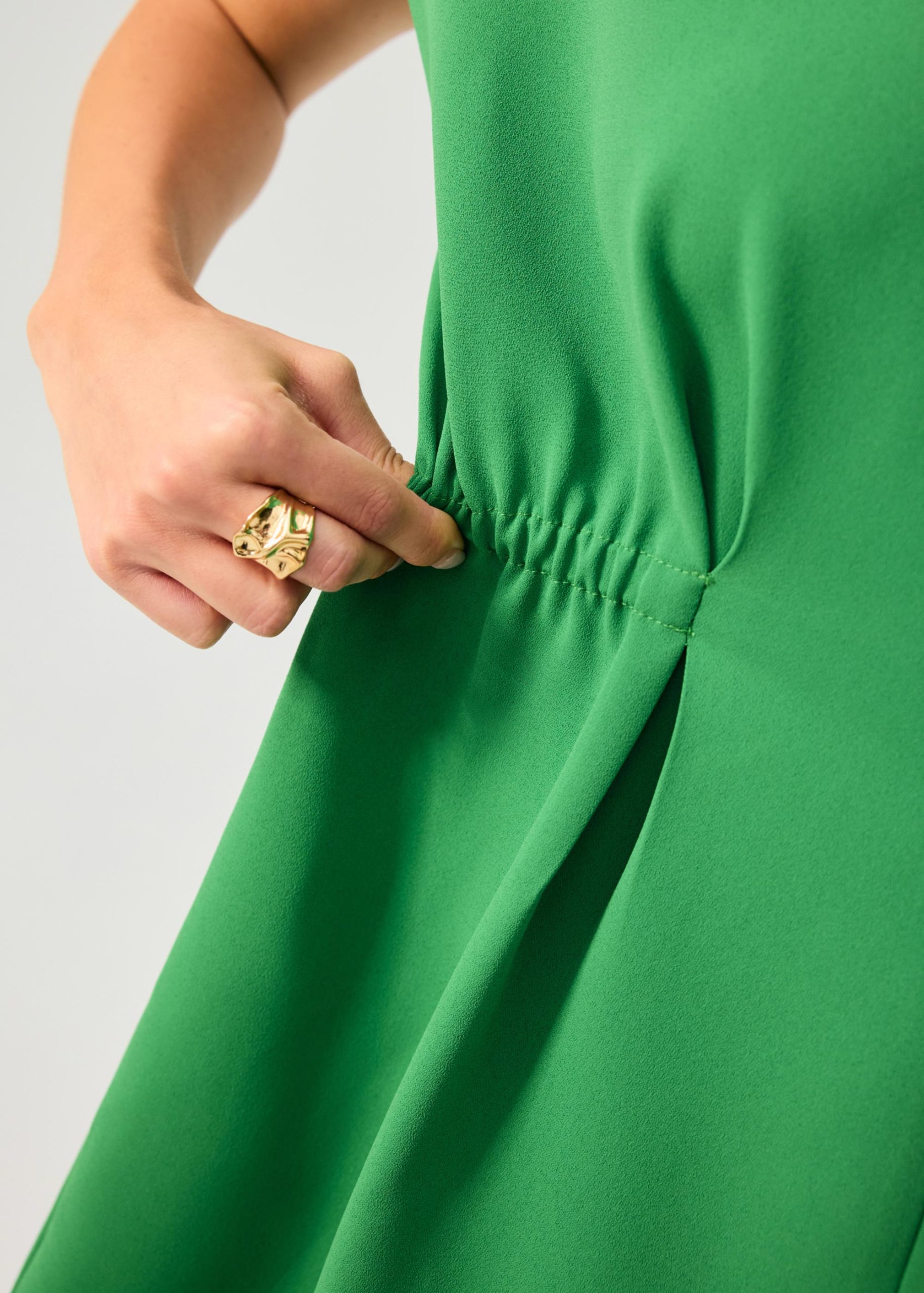 Zaya Side Elastic Mandarin Collar Fit & Flare Mini Dress - Image 10