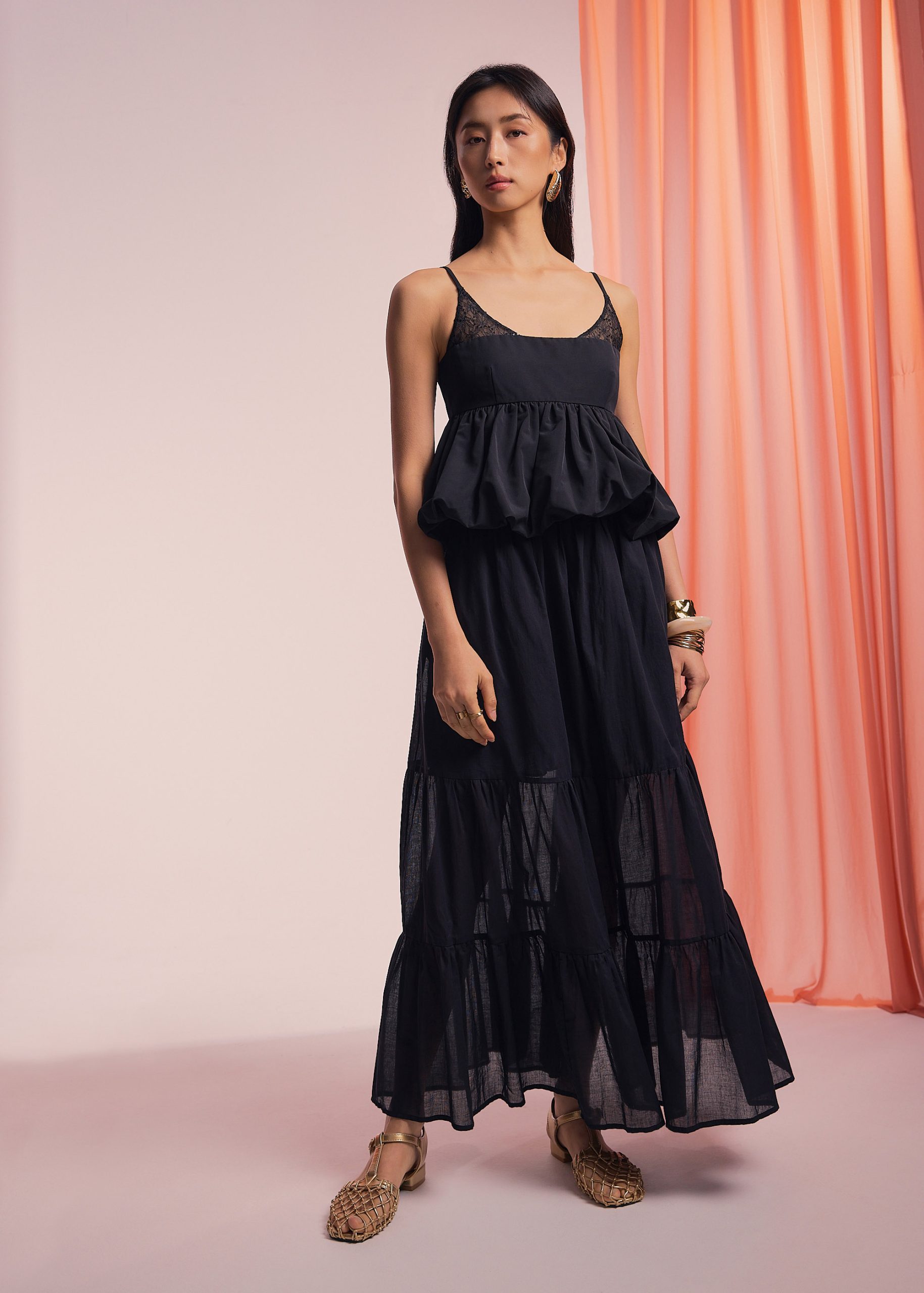 V-neck Bubble Hem Babydoll Top - Image 2