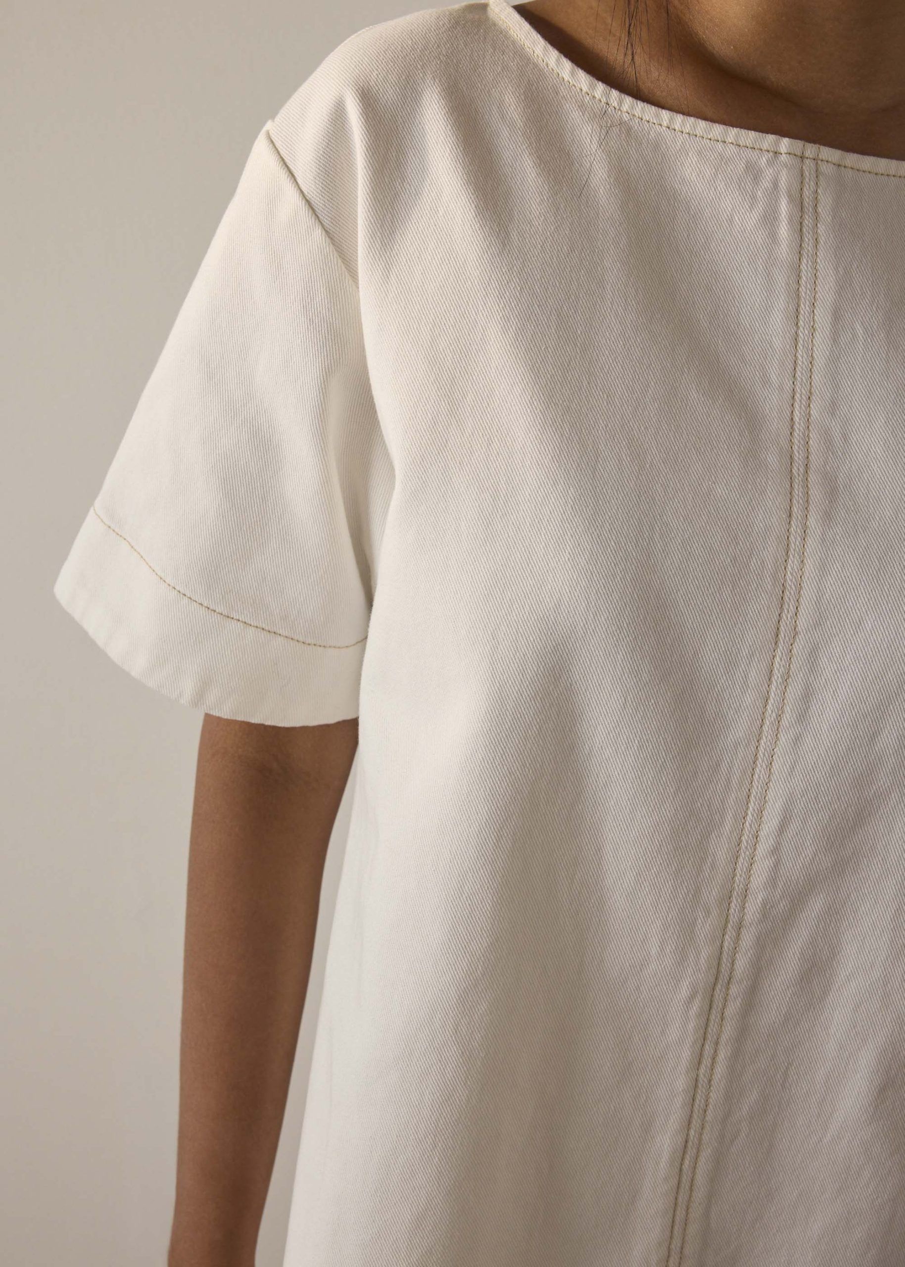 Denim Shift Mini Dress - Image 5