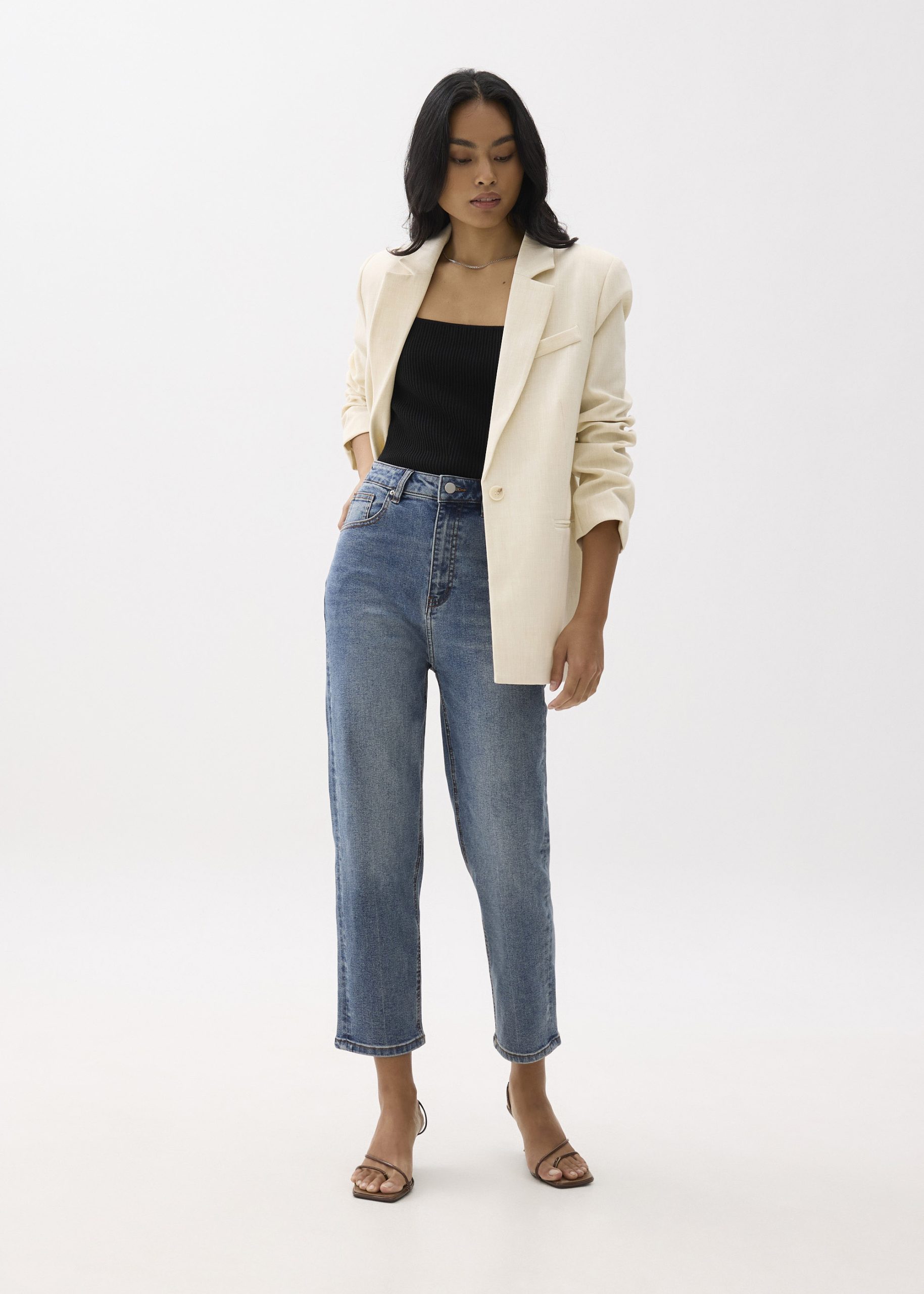 Denim Ankle Length Straight Leg Jeans - Image 8
