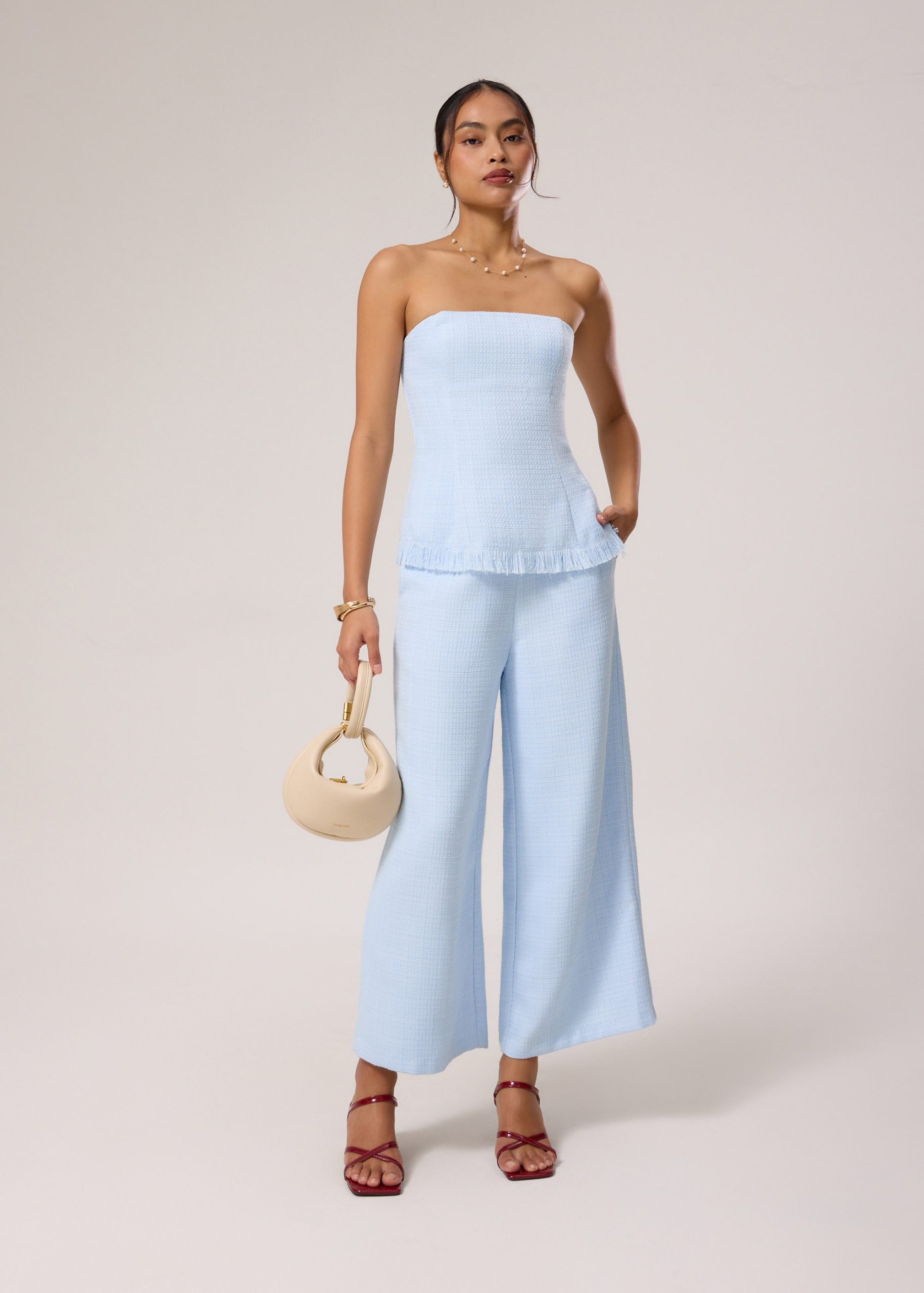 Lia Tweed High Waist Wide Leg Culottes - Image 8