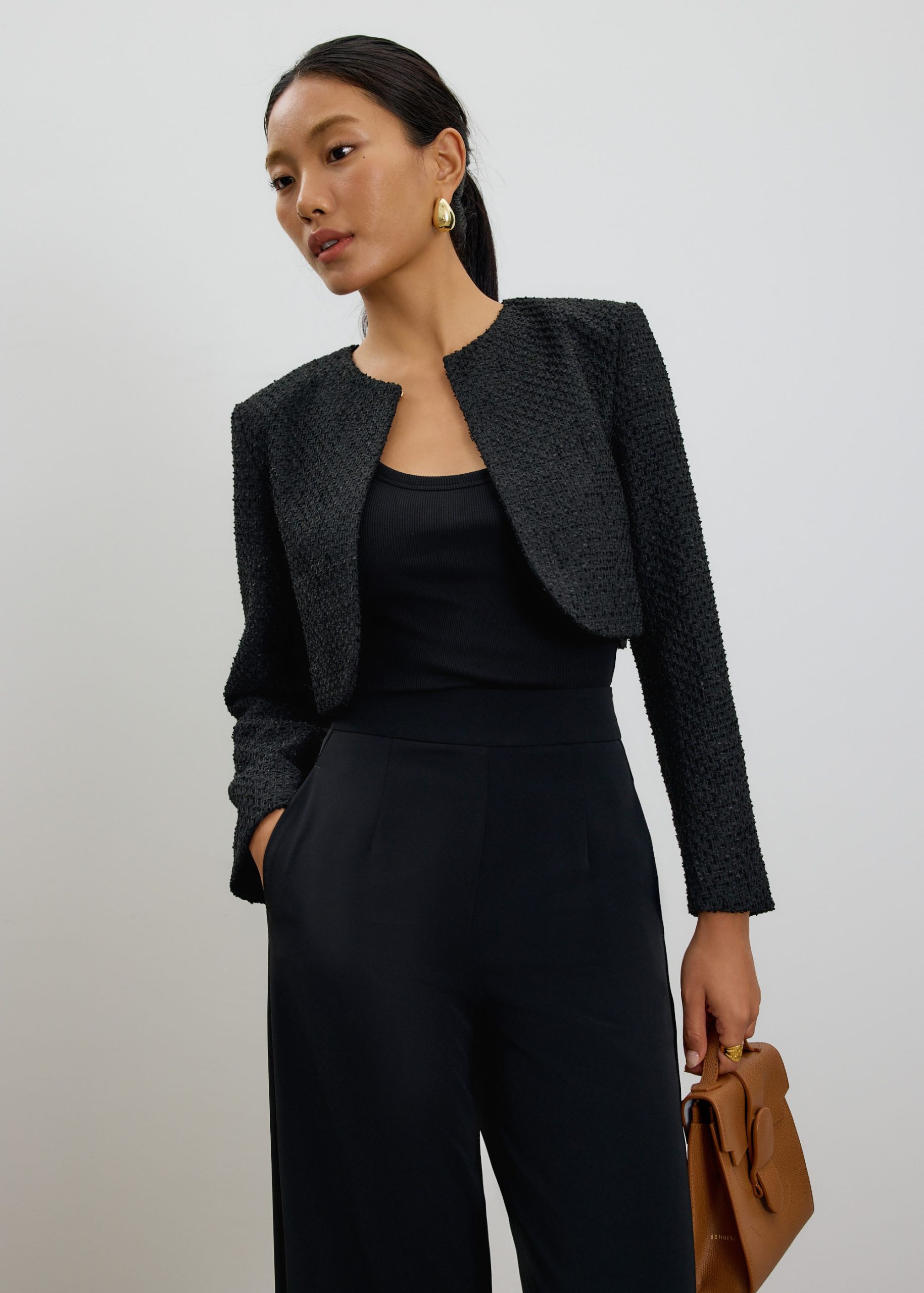 RuchedReady® Fumiko Ribbon Tweed Crop Jacket - Image 6