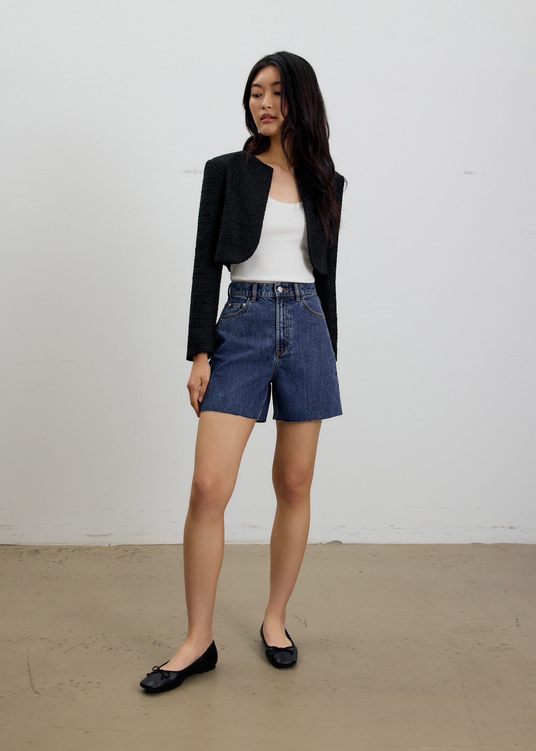 Sana High Waist Fray Denim Shorts - Image 12
