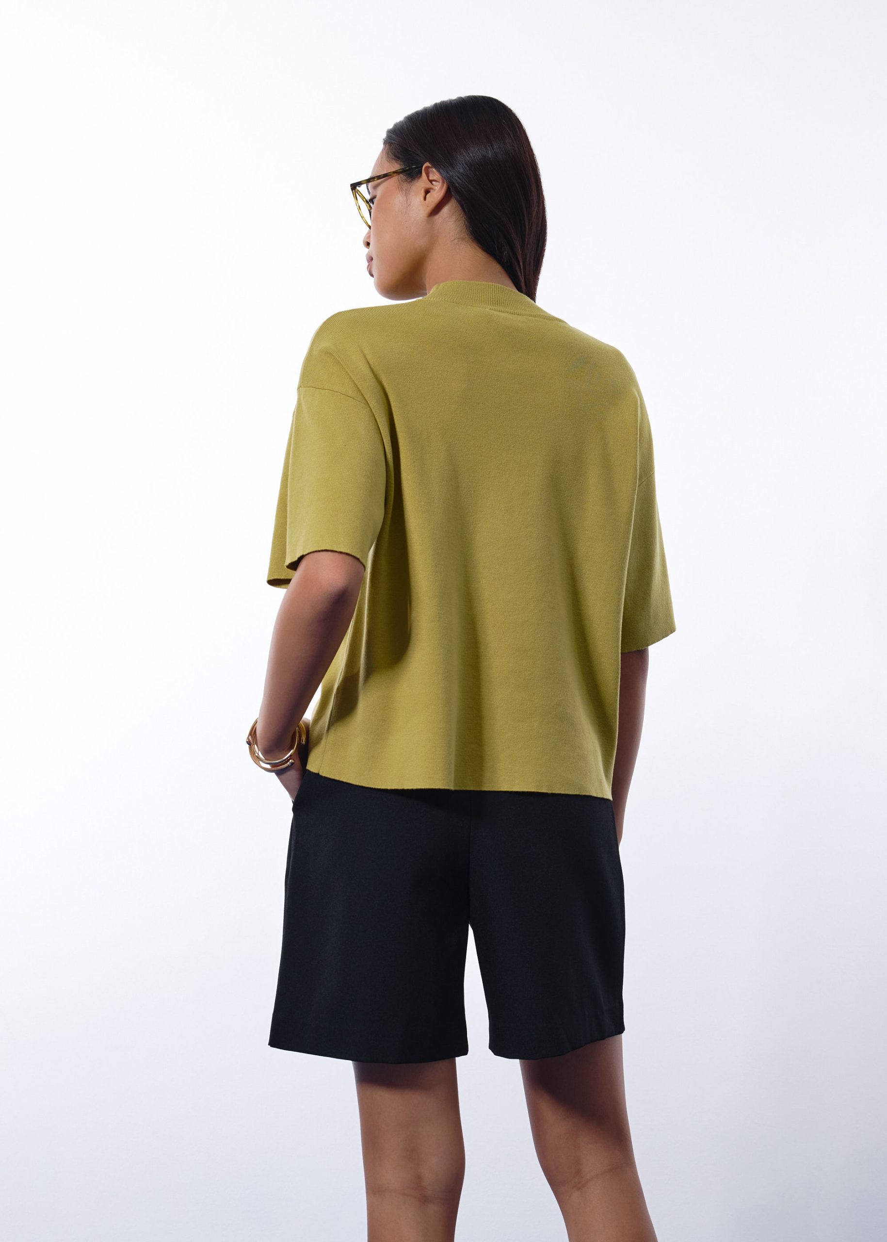 Mia Relaxed Knit Mock Neck Tee - Image 16