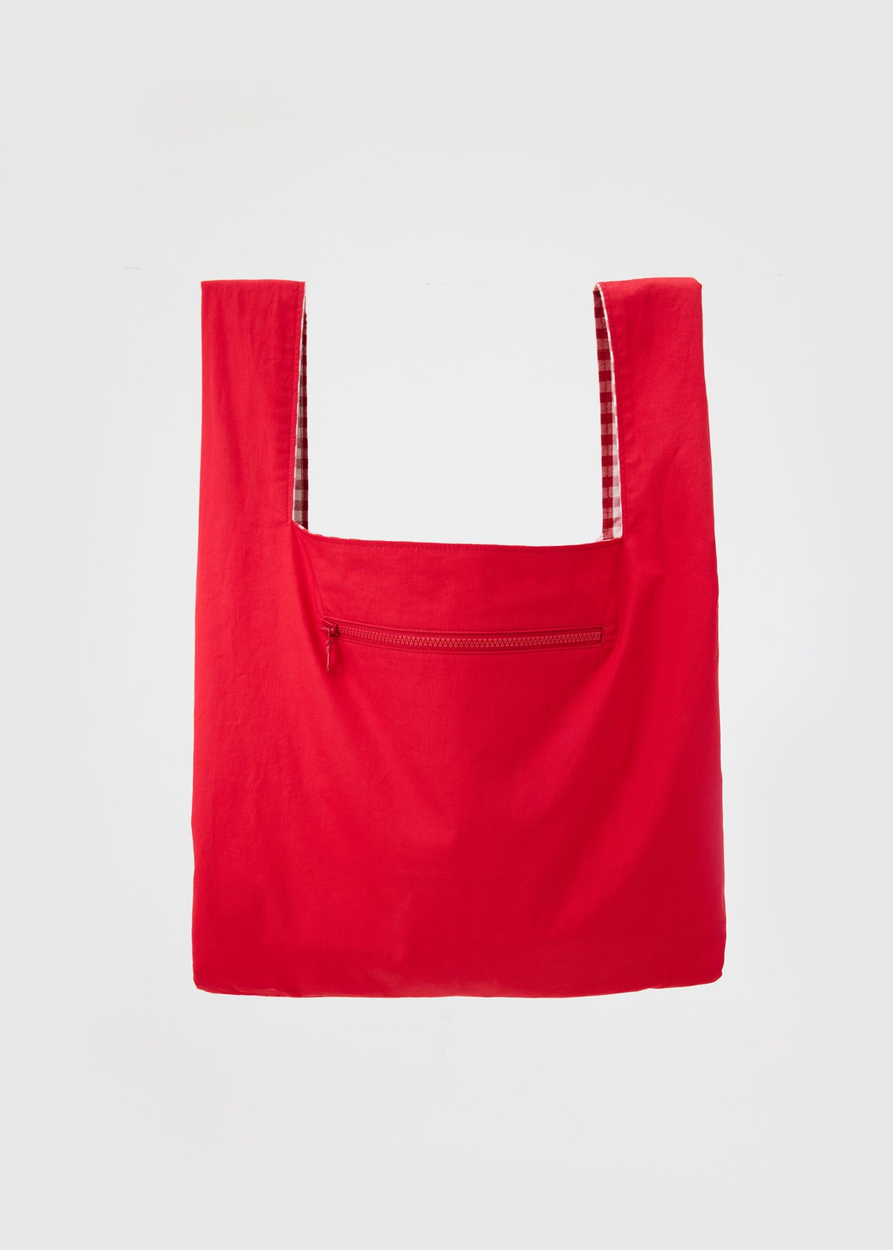 Reversible Gingham Small Tote Bag - Image 7