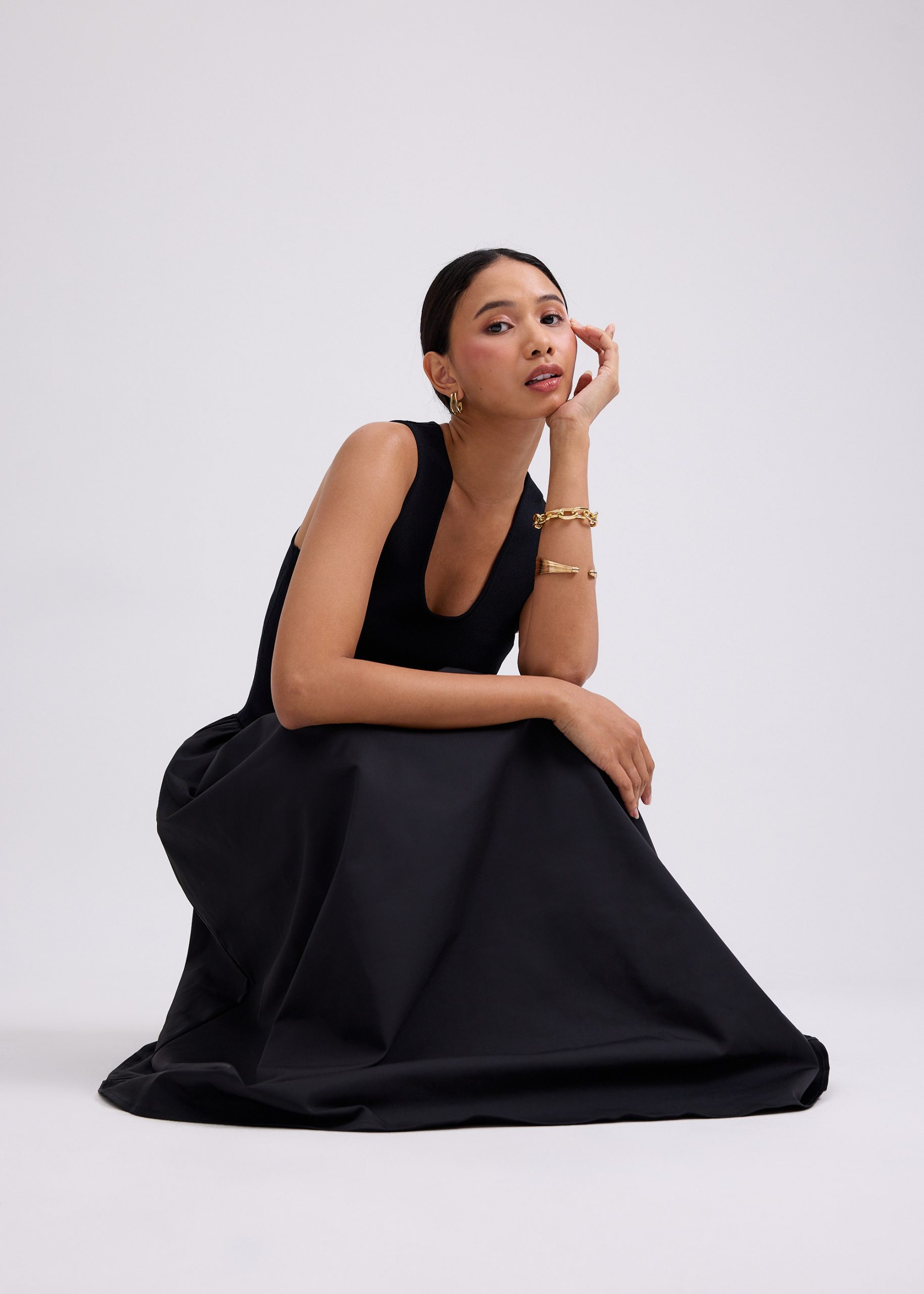 Scoop Neck Drop Waist Midaxi Dress - Image 4