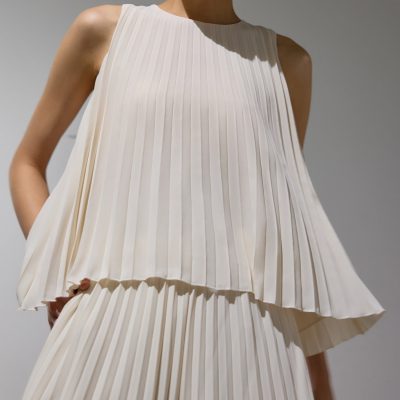 Wei Sunray Pleated Trapeze Shell Top