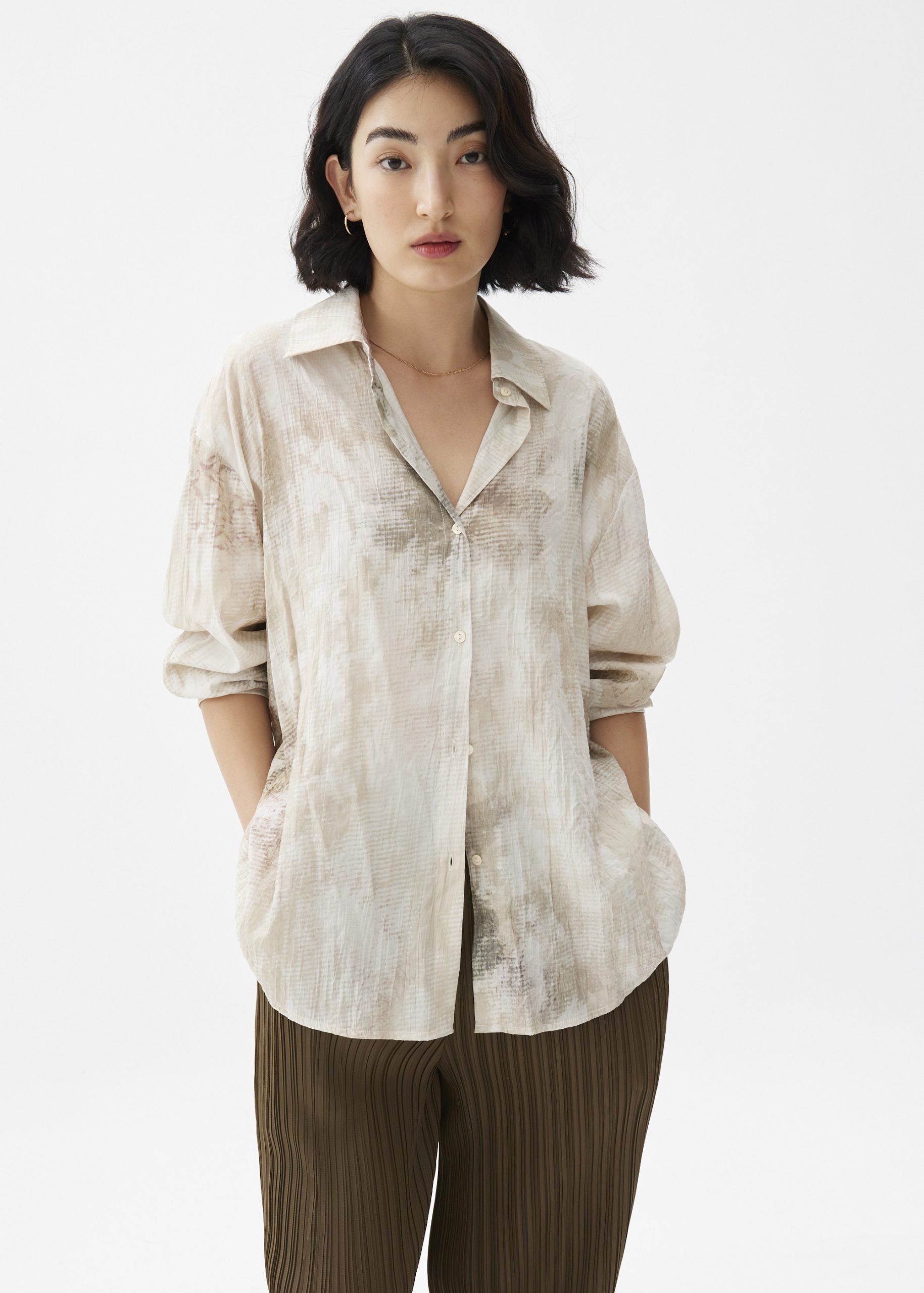 Oversized Abstract Collared Shirt - Image 2