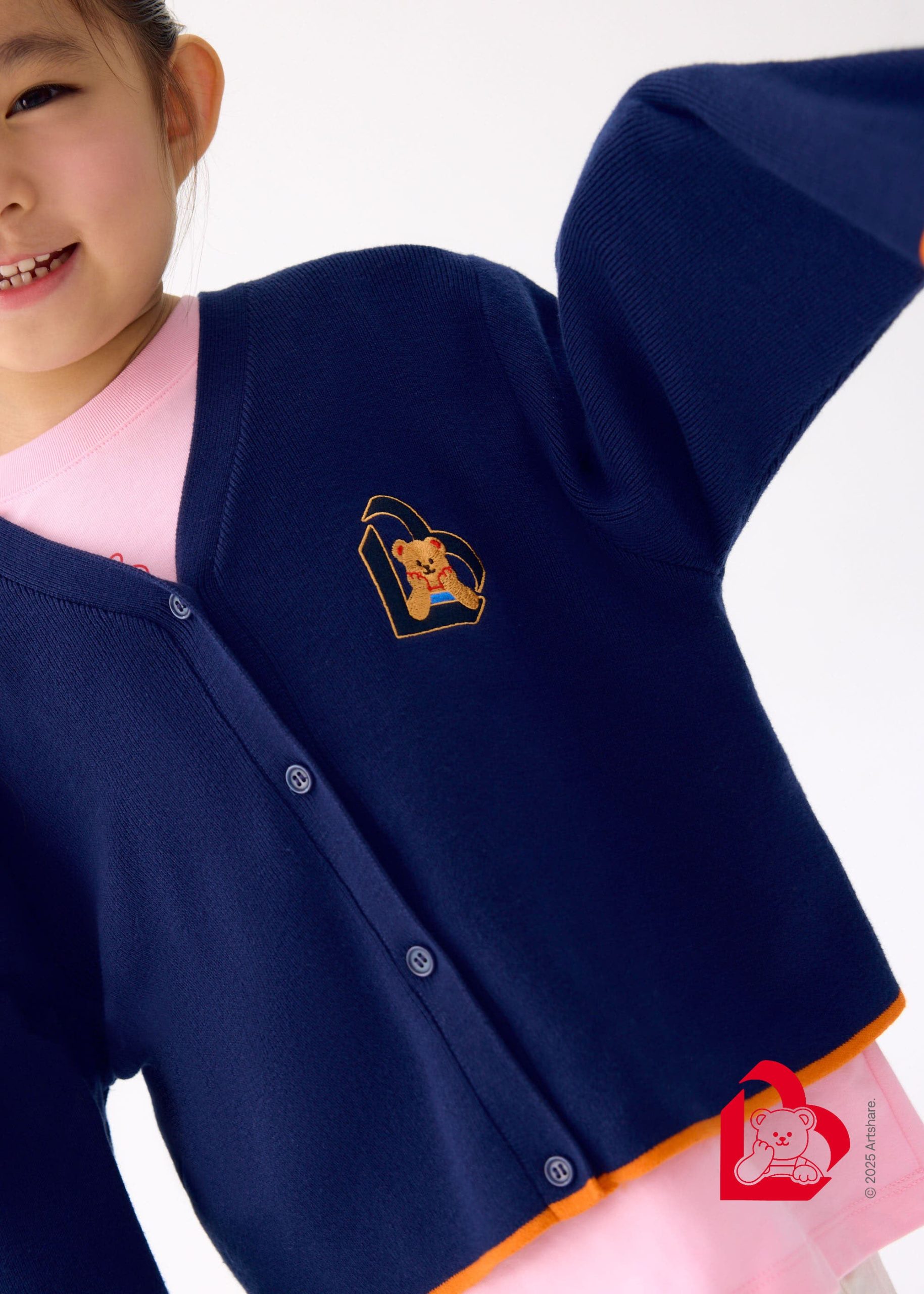 Love, Bonito | Wiggle Wiggle Kids' Knit Cardigan in Navy Blue - Image 3