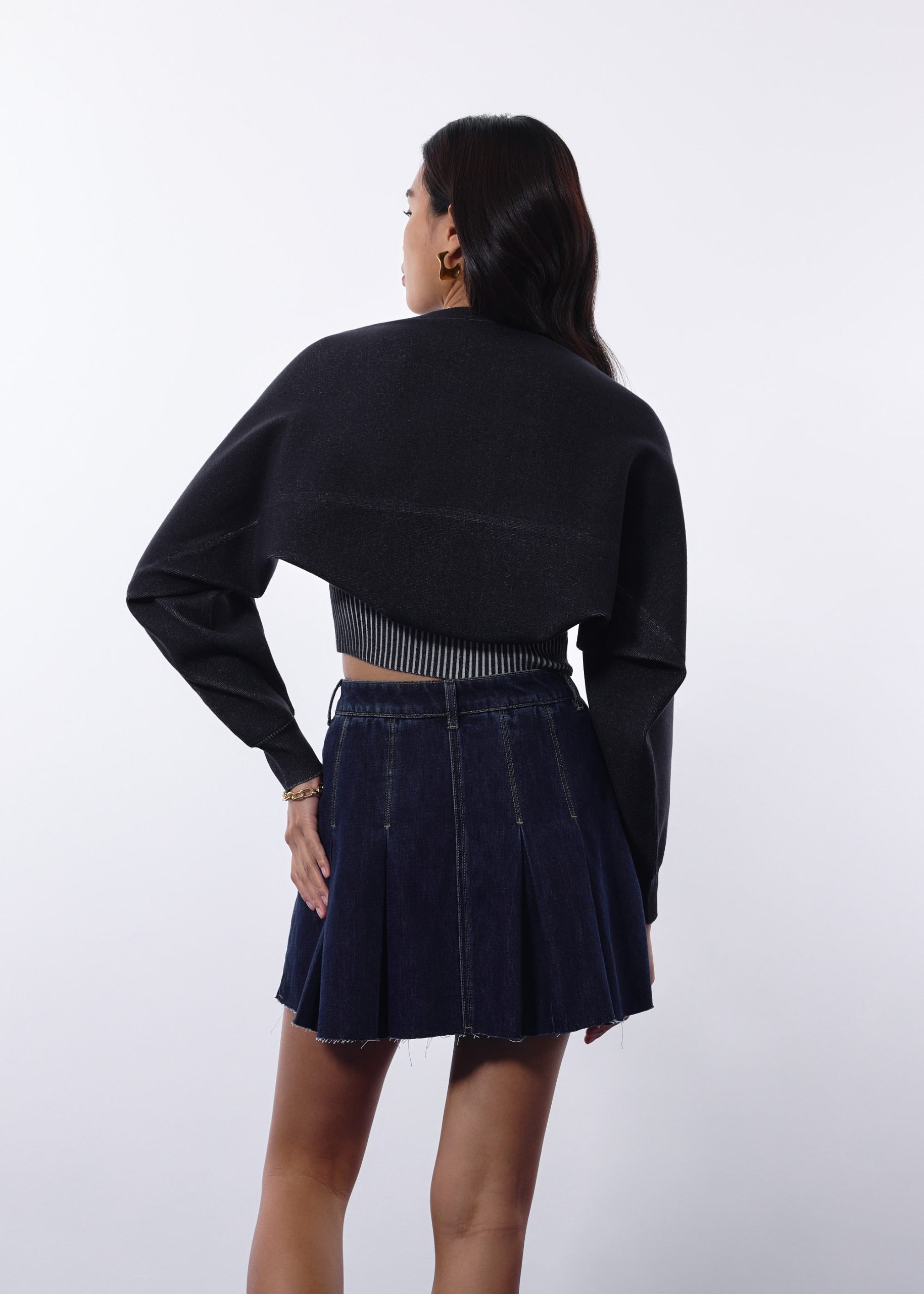 Relaxed Duo Knit Crop Cardigan - Image 12