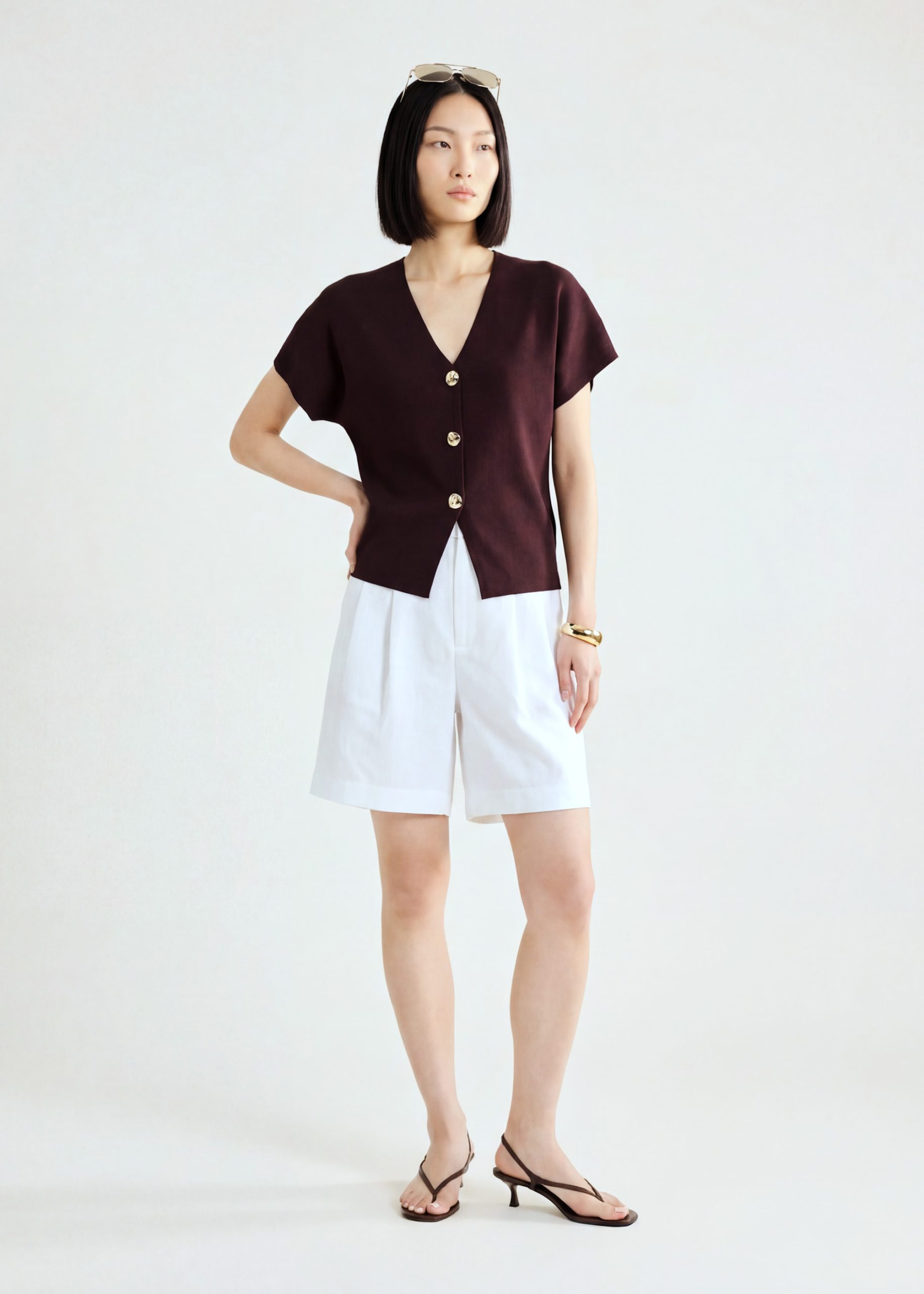 Amrita Knit V-neck Top - Image 15