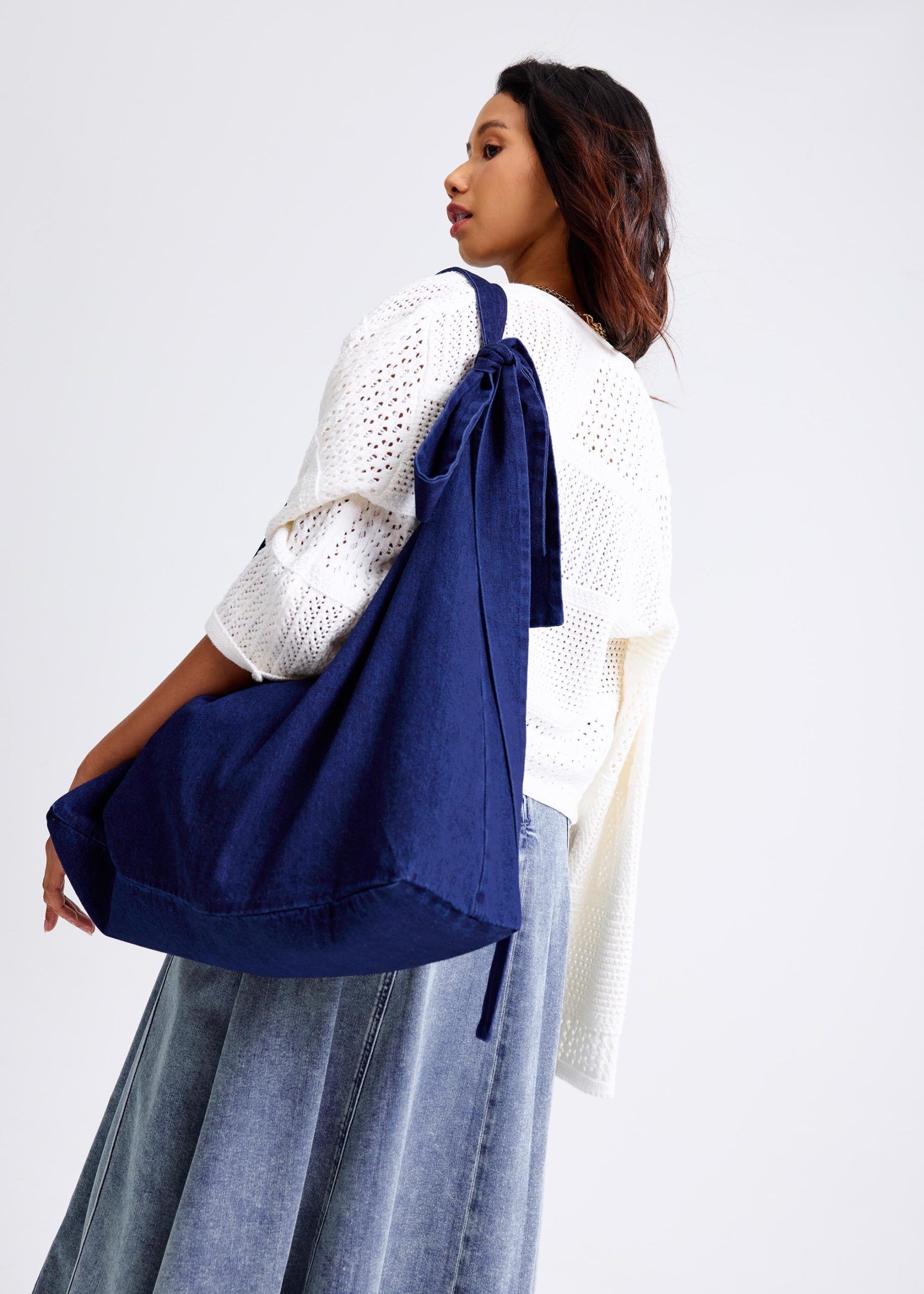 Adjustable Denim Tote Bag - Image 6