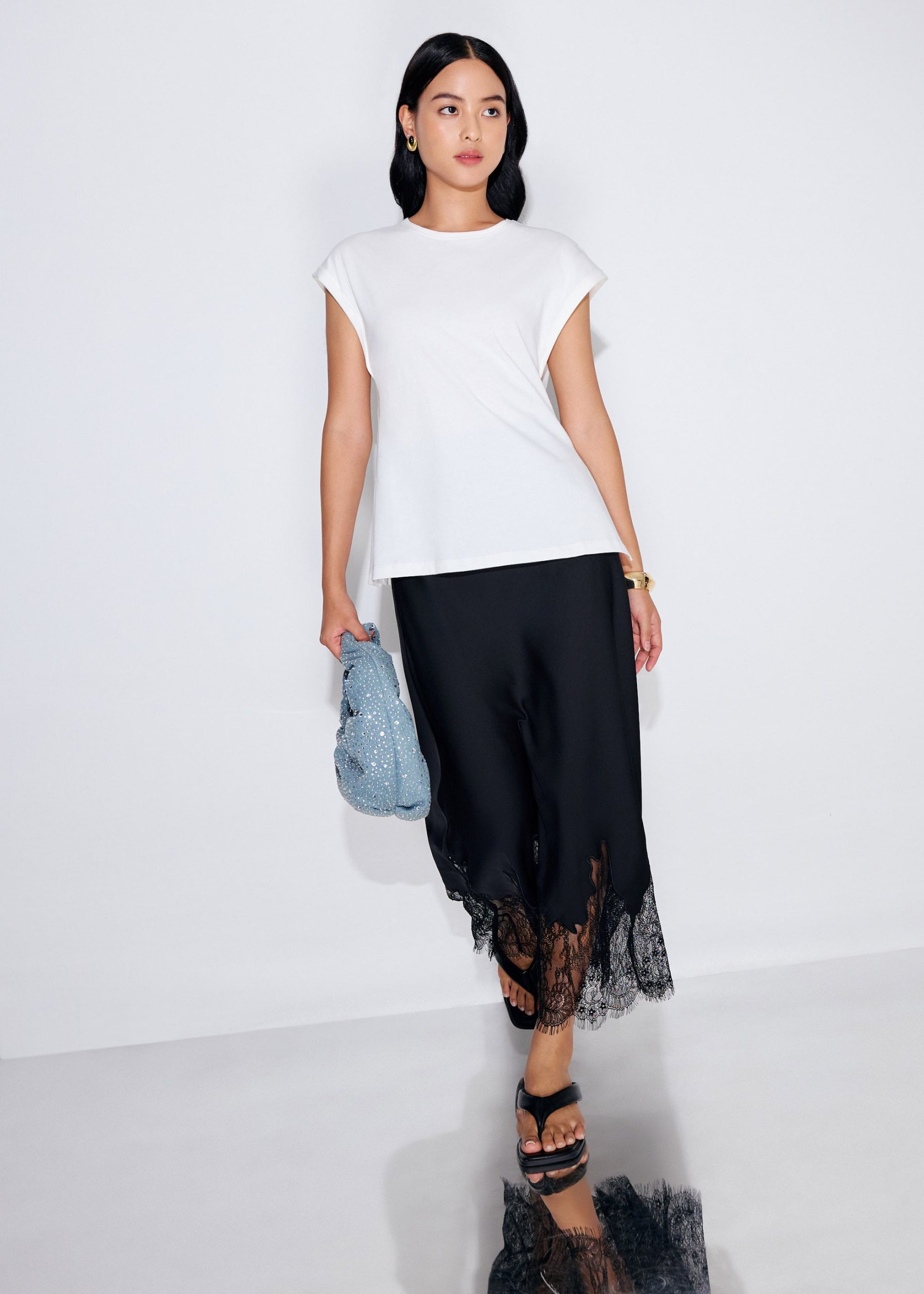 Kelly Cotton Round Neck Drop Shoulder T-shirt - Image 7