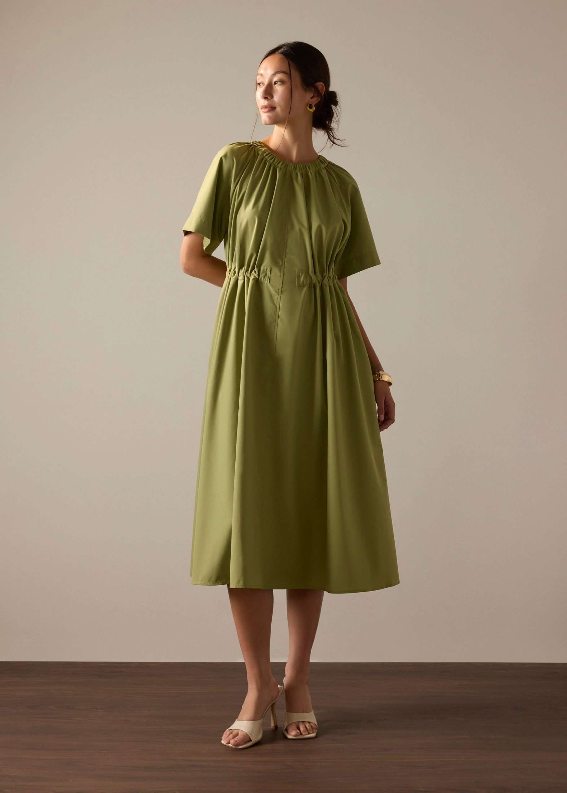 Fit & Flare Midi Dress With Sash - Image 6