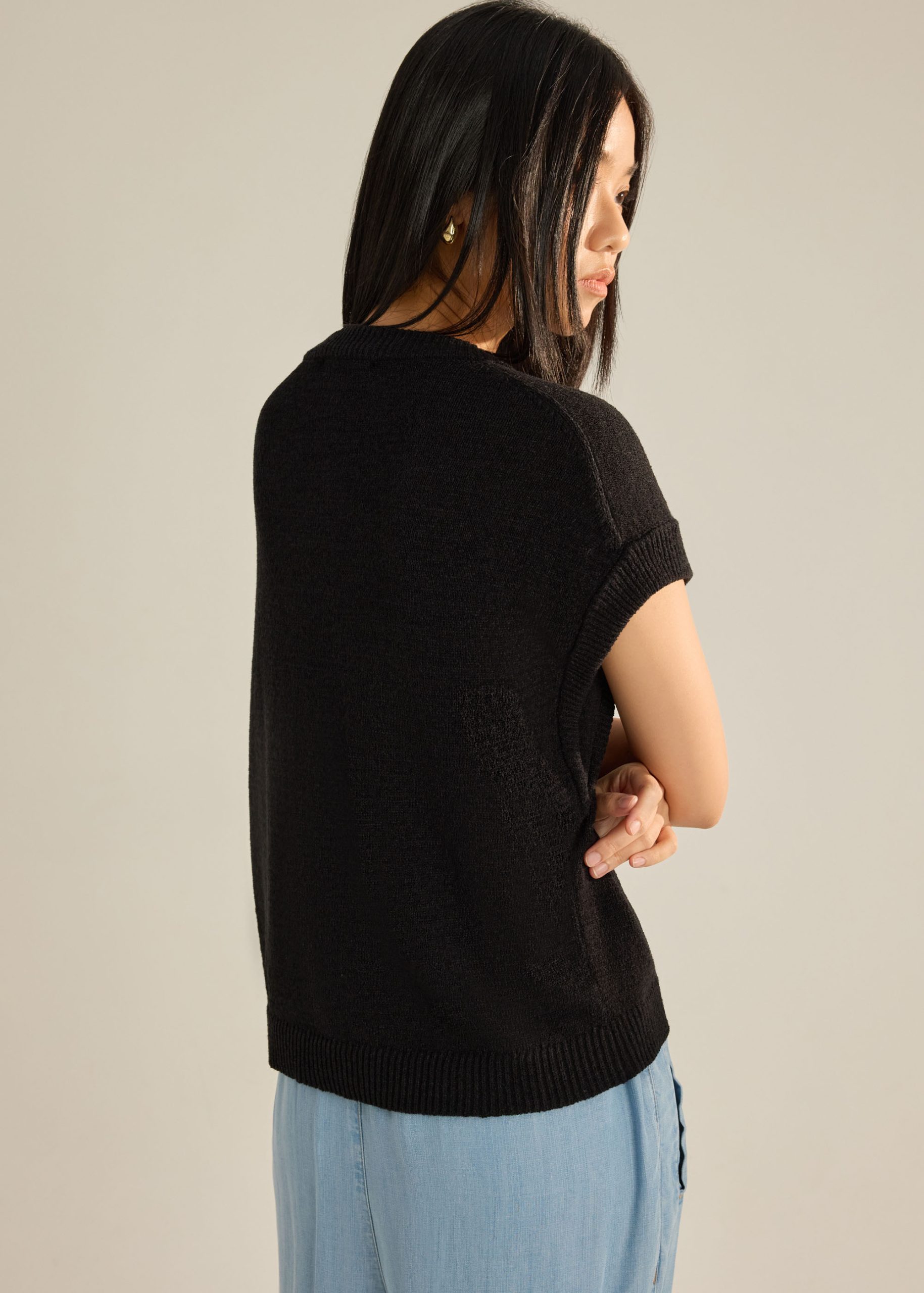 Knit Relaxed Round Neck Top - Image 8