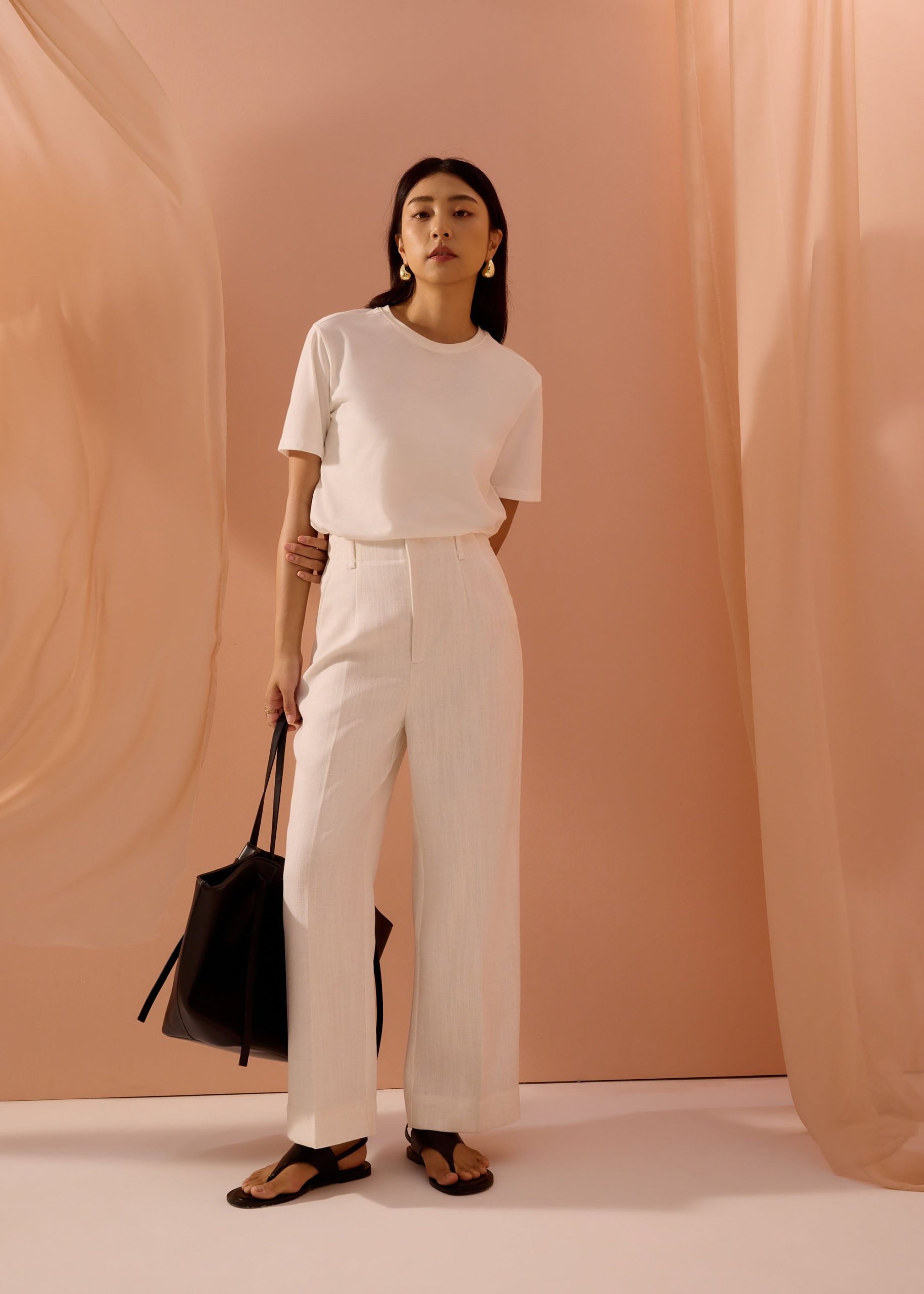 PETITE Leggy??Seva Textured Super High Waist Straight Leg Pants