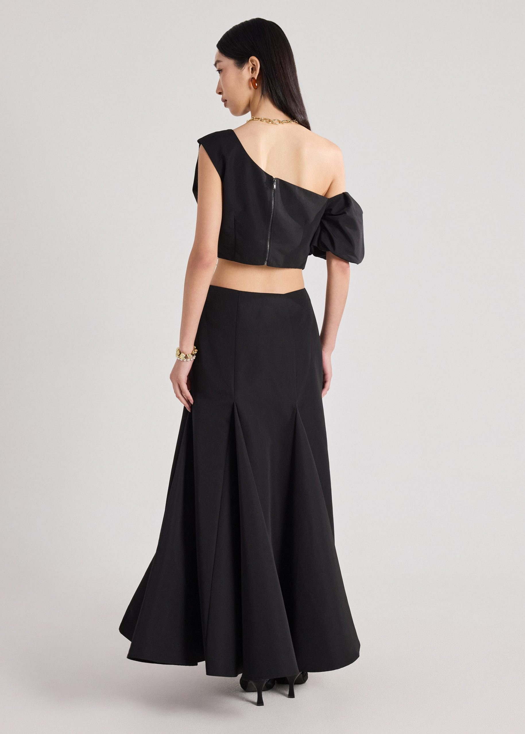 Taffeta Asymmetric Crop Top - Image 3