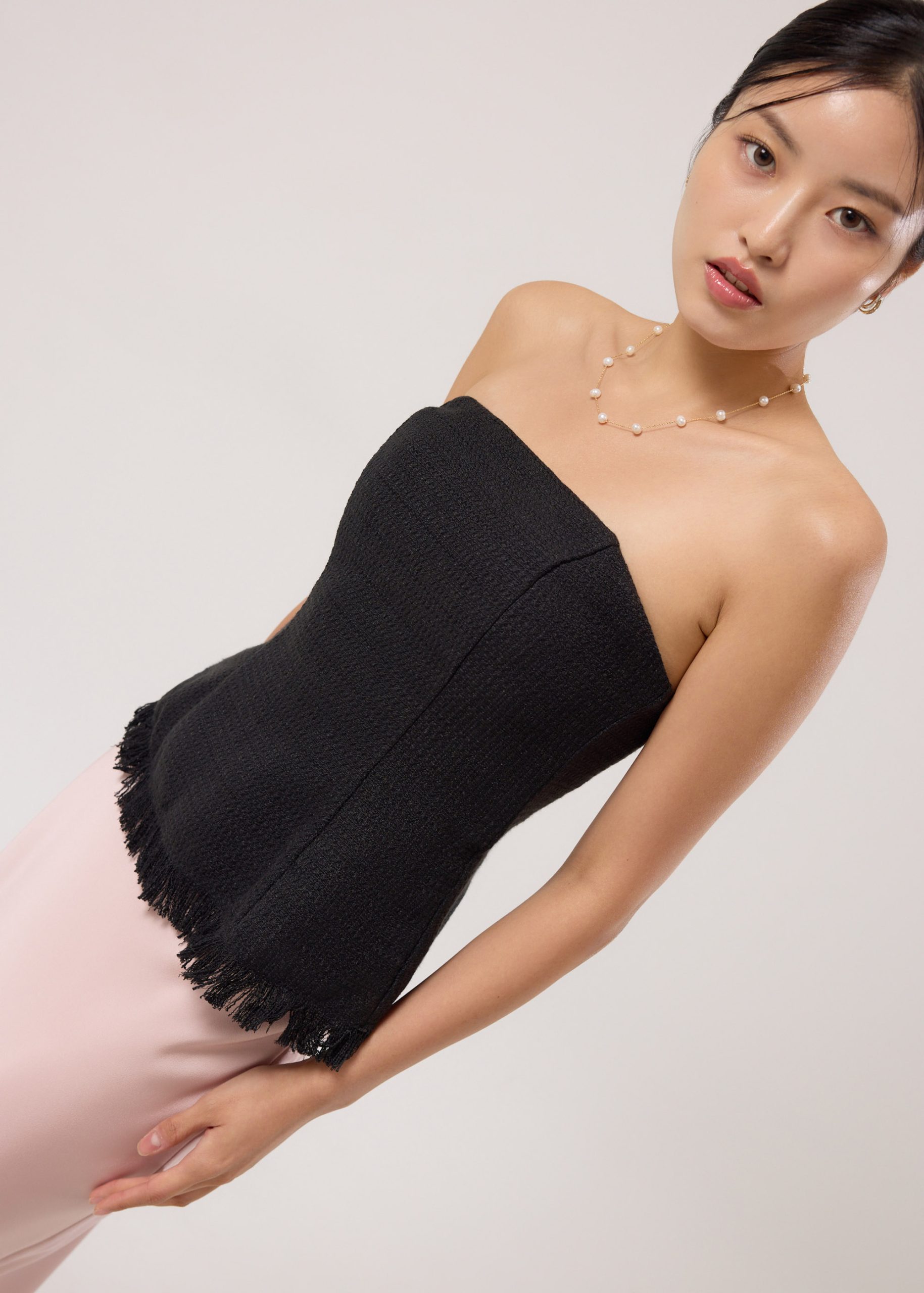 BraFree by LB Lia Tweed Tube Peplum Top - Image 10