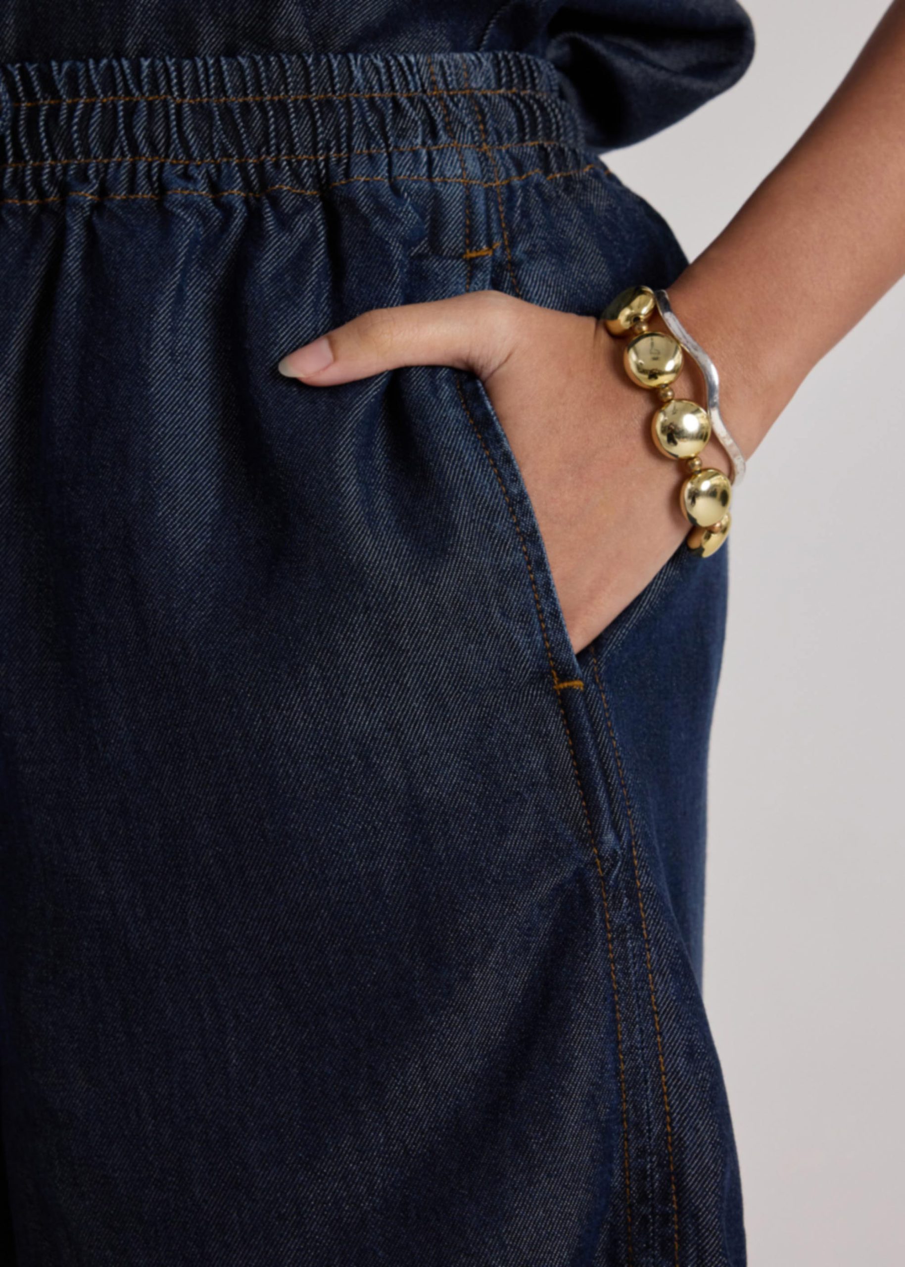 Demi Lyocell Chambray Drawstring Shorts - Image 6