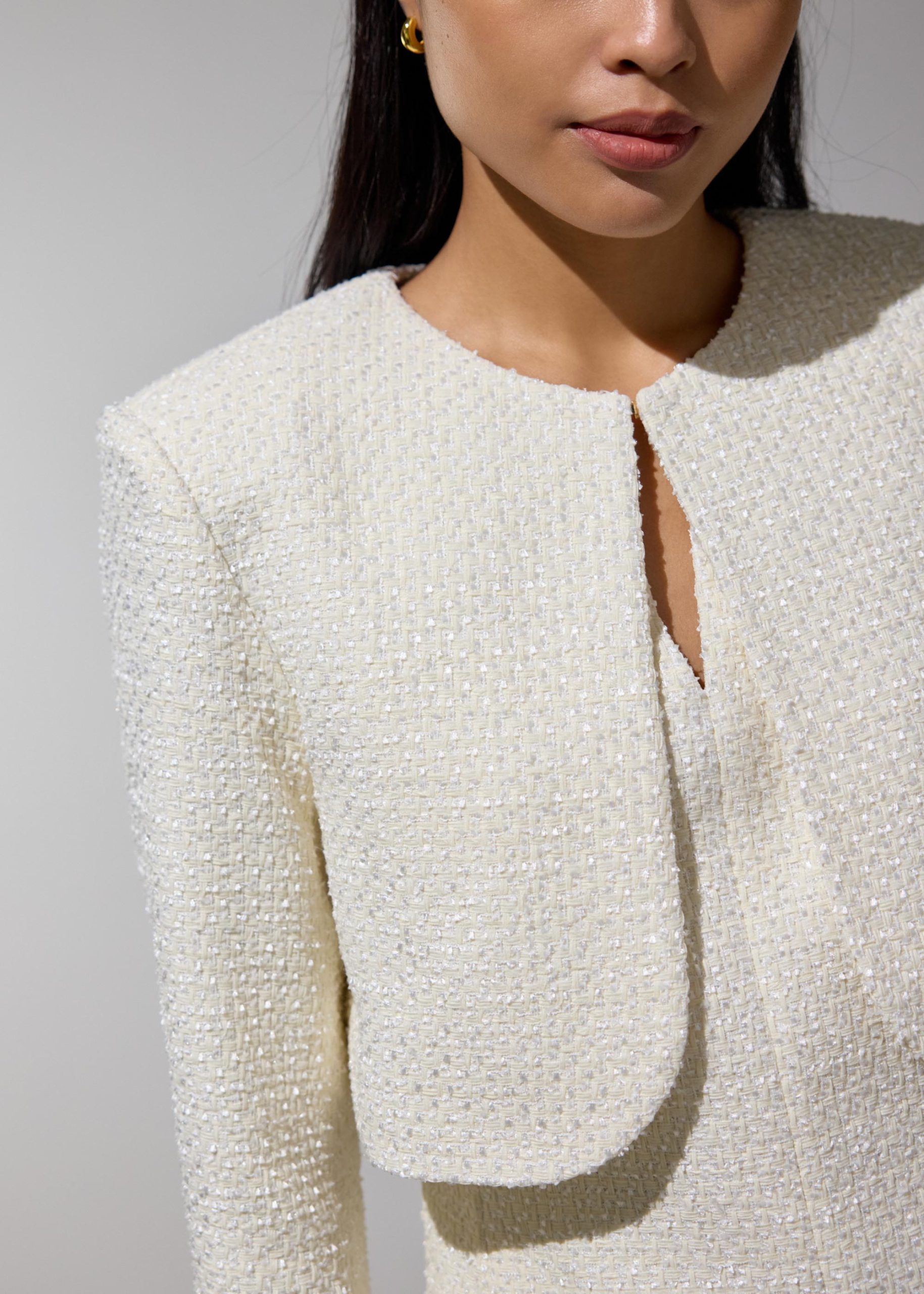 RuchedReady® Fumiko Ribbon Tweed Crop Jacket - Image 8