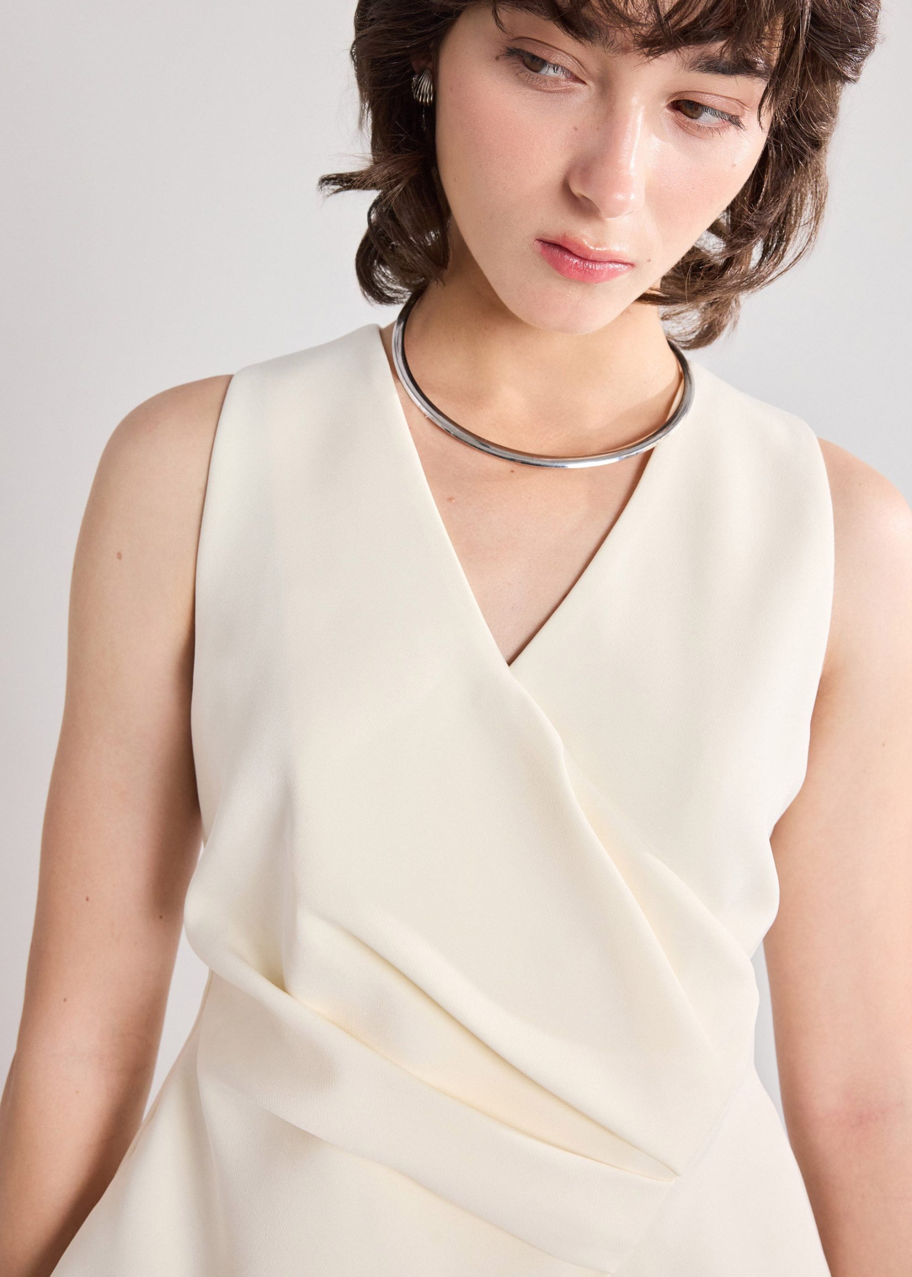 Crepe Draped Pleat Top - Image 13