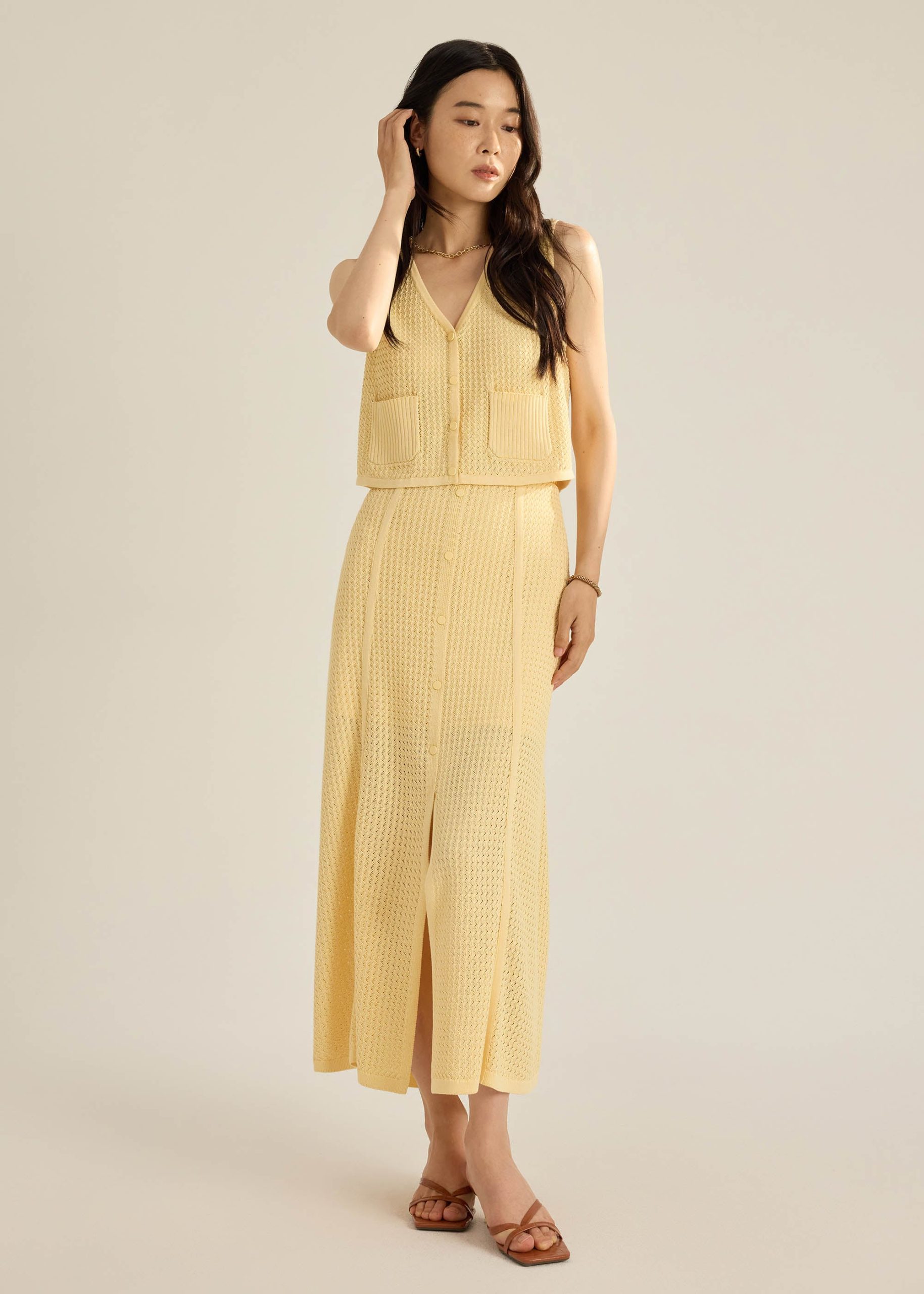 Nisa Waffle Knit A-Line Skirt - Image 19