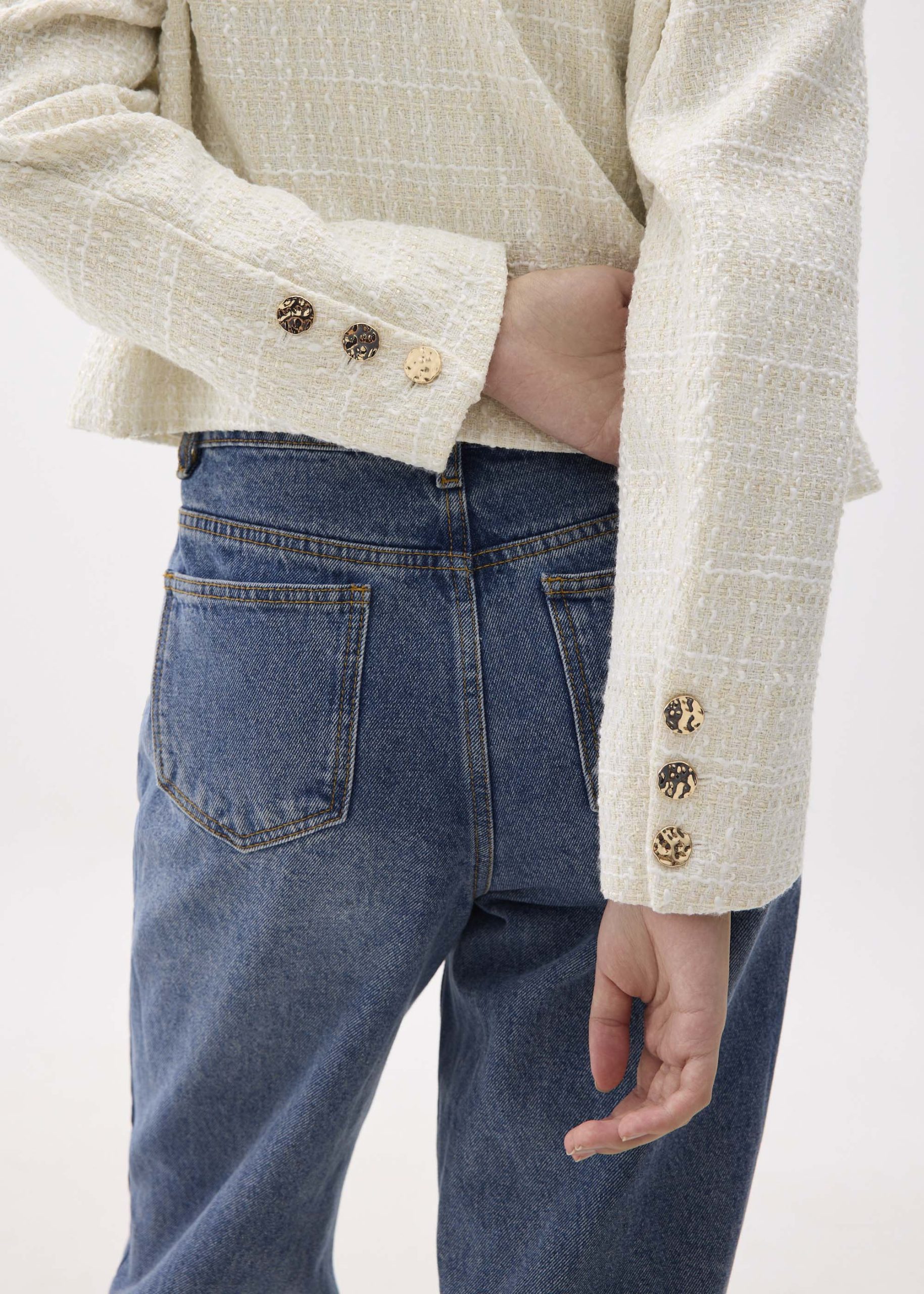 Zanna Detachable Collar Tweed Jacket - Image 2