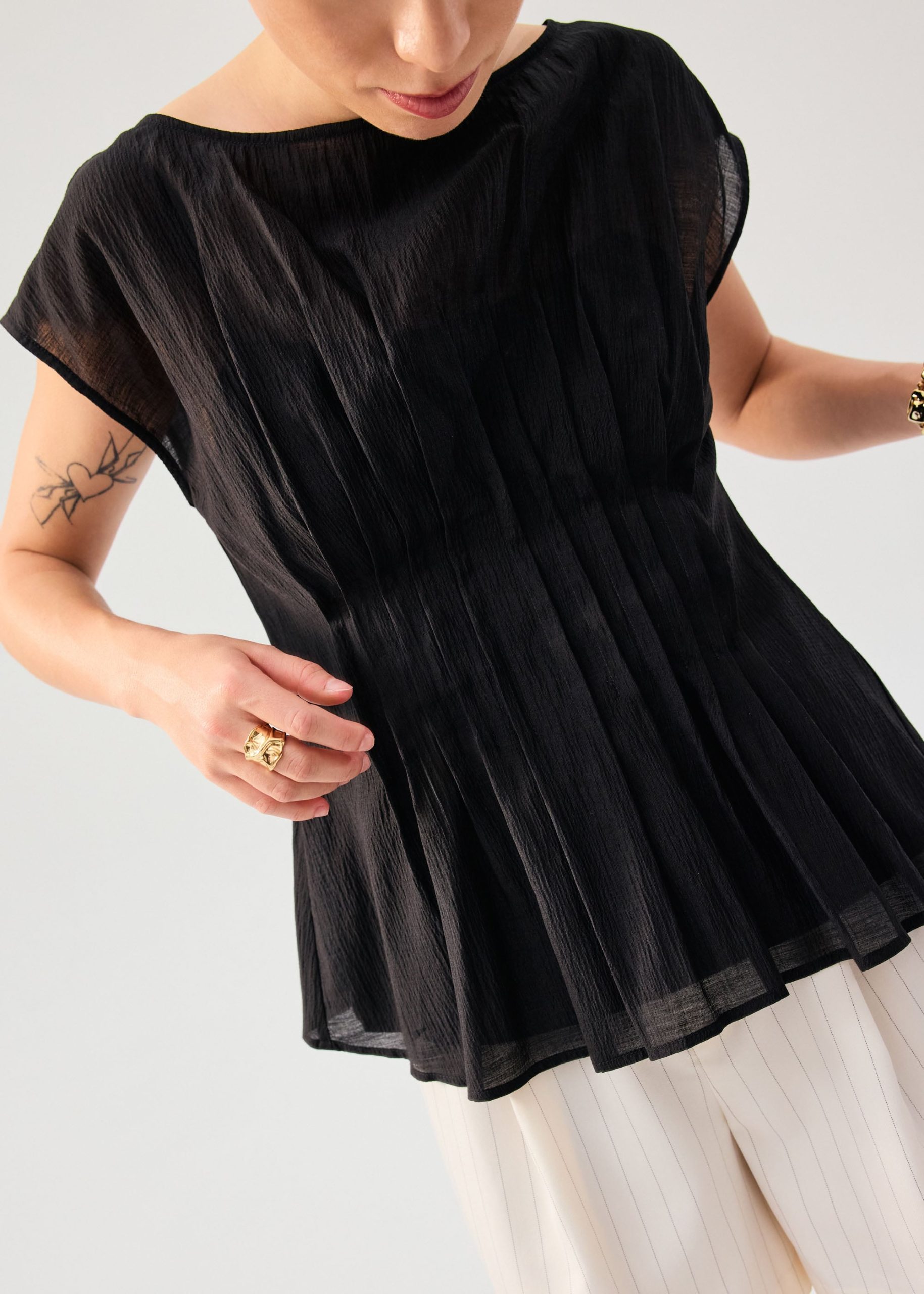 Camille Pintuck Boat Neck Top - Image 2