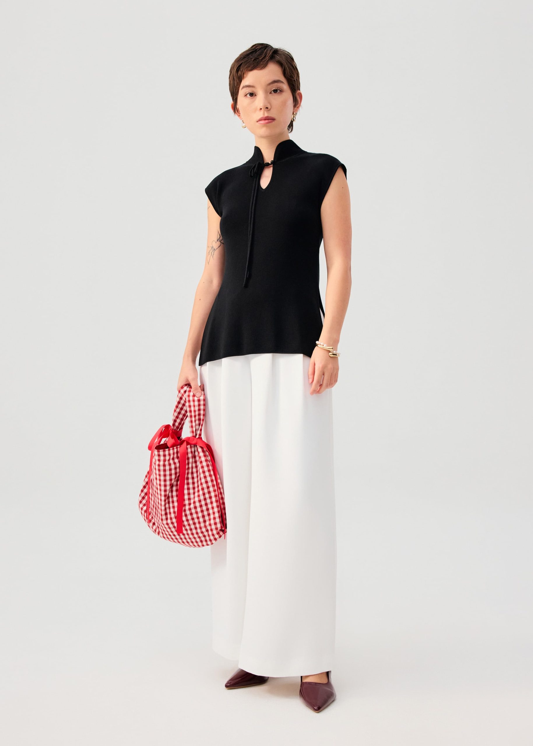 Tiffy Mandarin Collar Fitted Top - Image 4