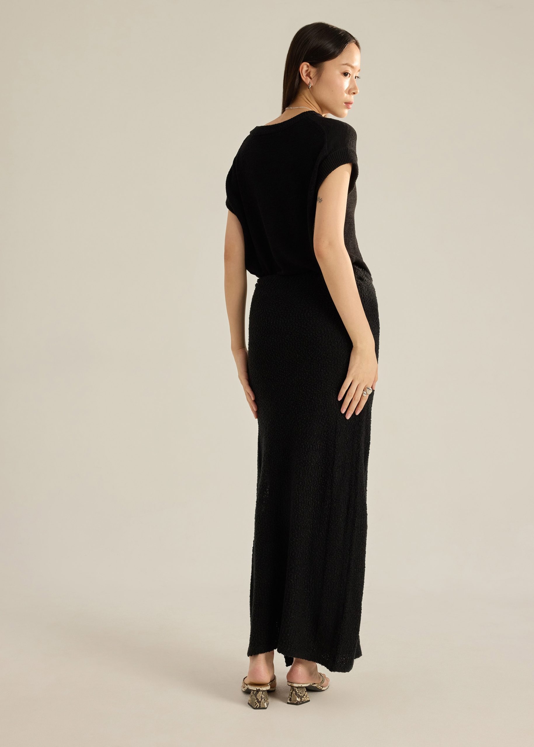 Boucle Knit Column Skirt - Image 6