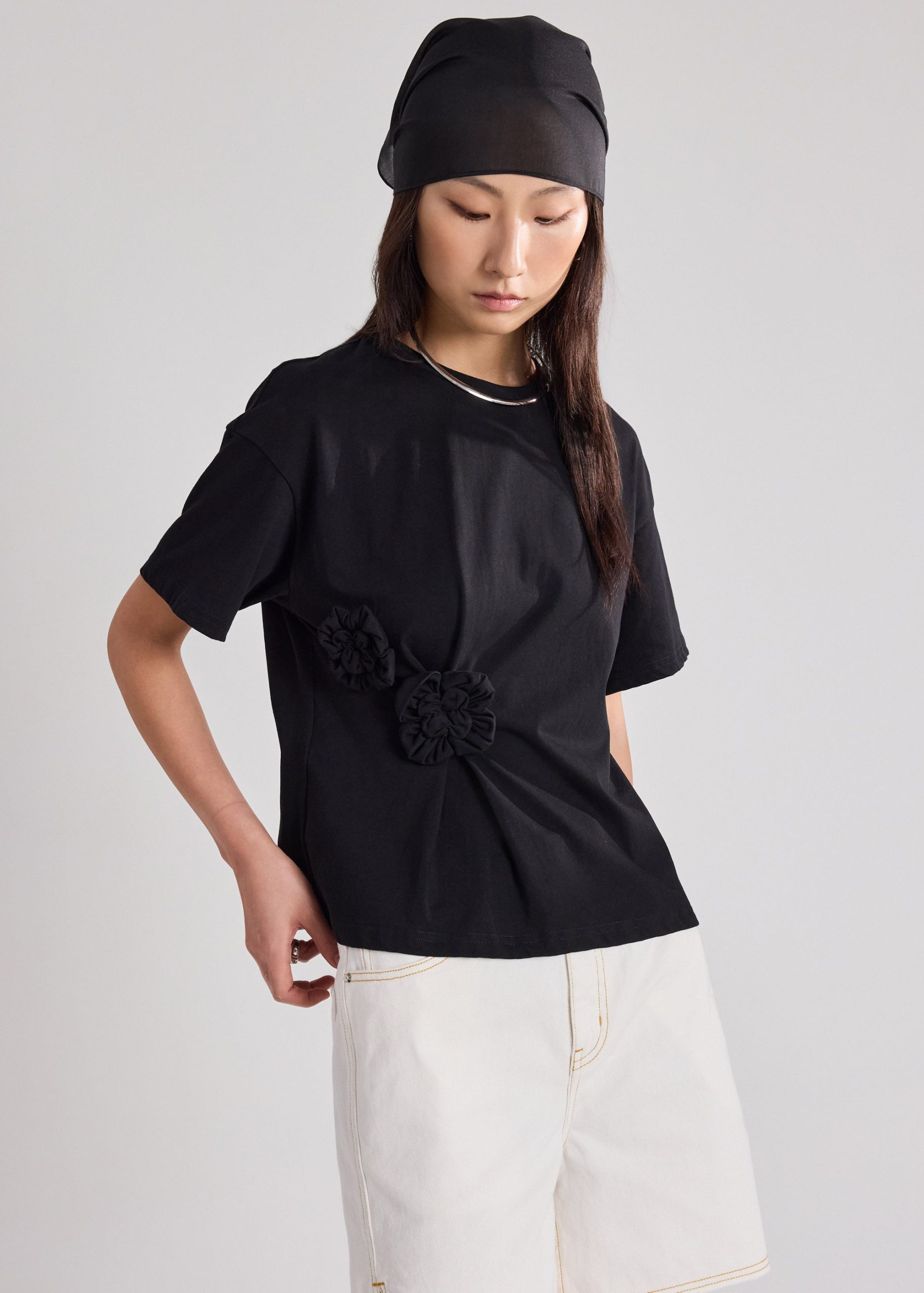 Cotton Rosette Tee - Image 3