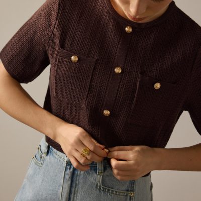 Yoko Textured Knit Boxy Top