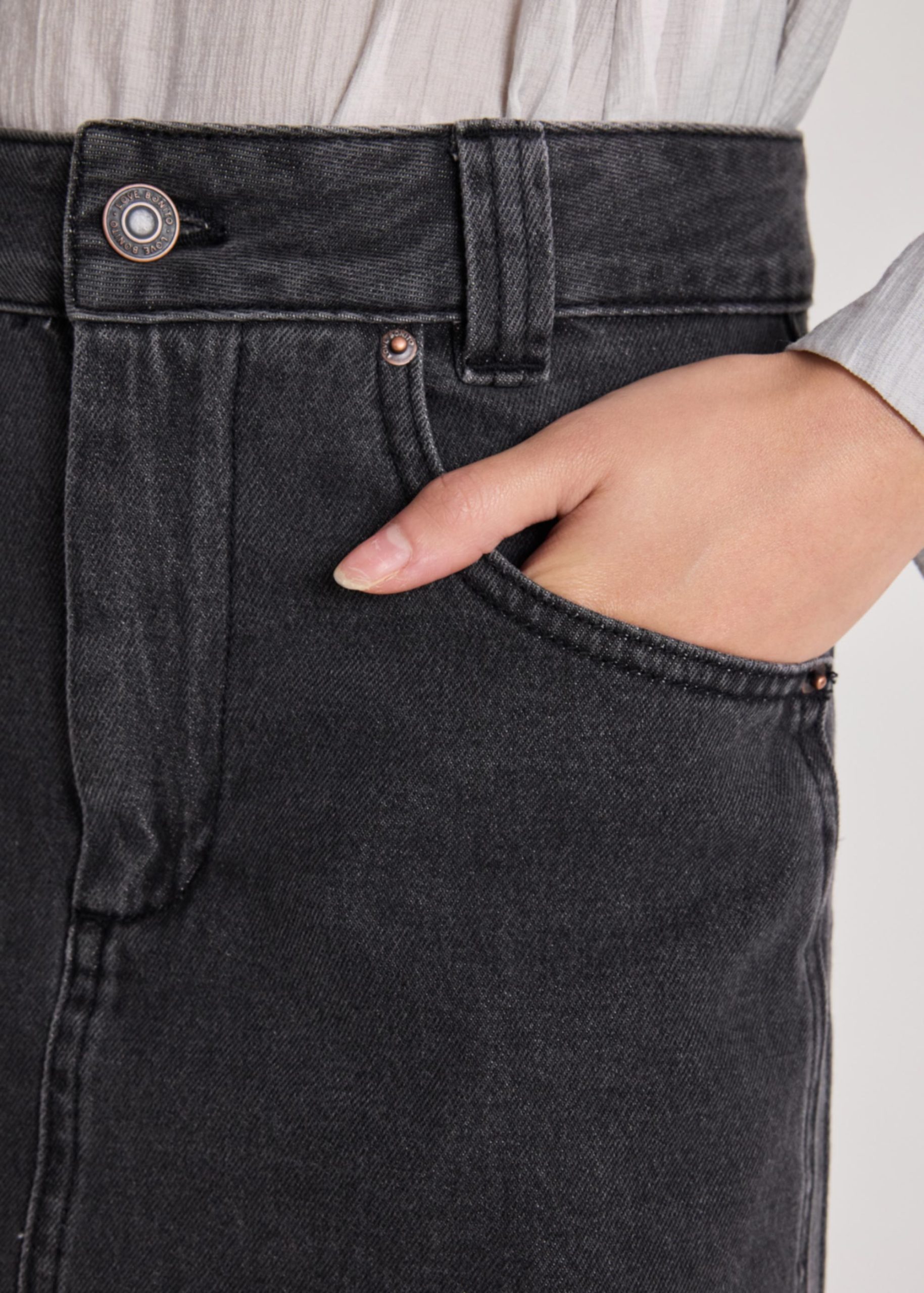 Raw Hem Denim Skirt - Image 13